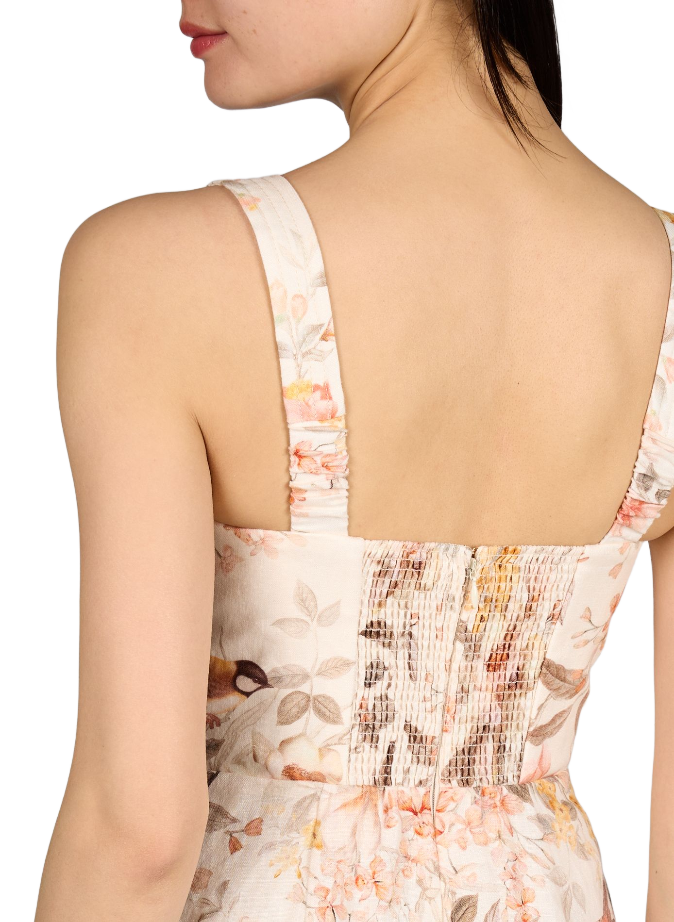 Robe longue évasée en lin ZIMMERMANN Blanc