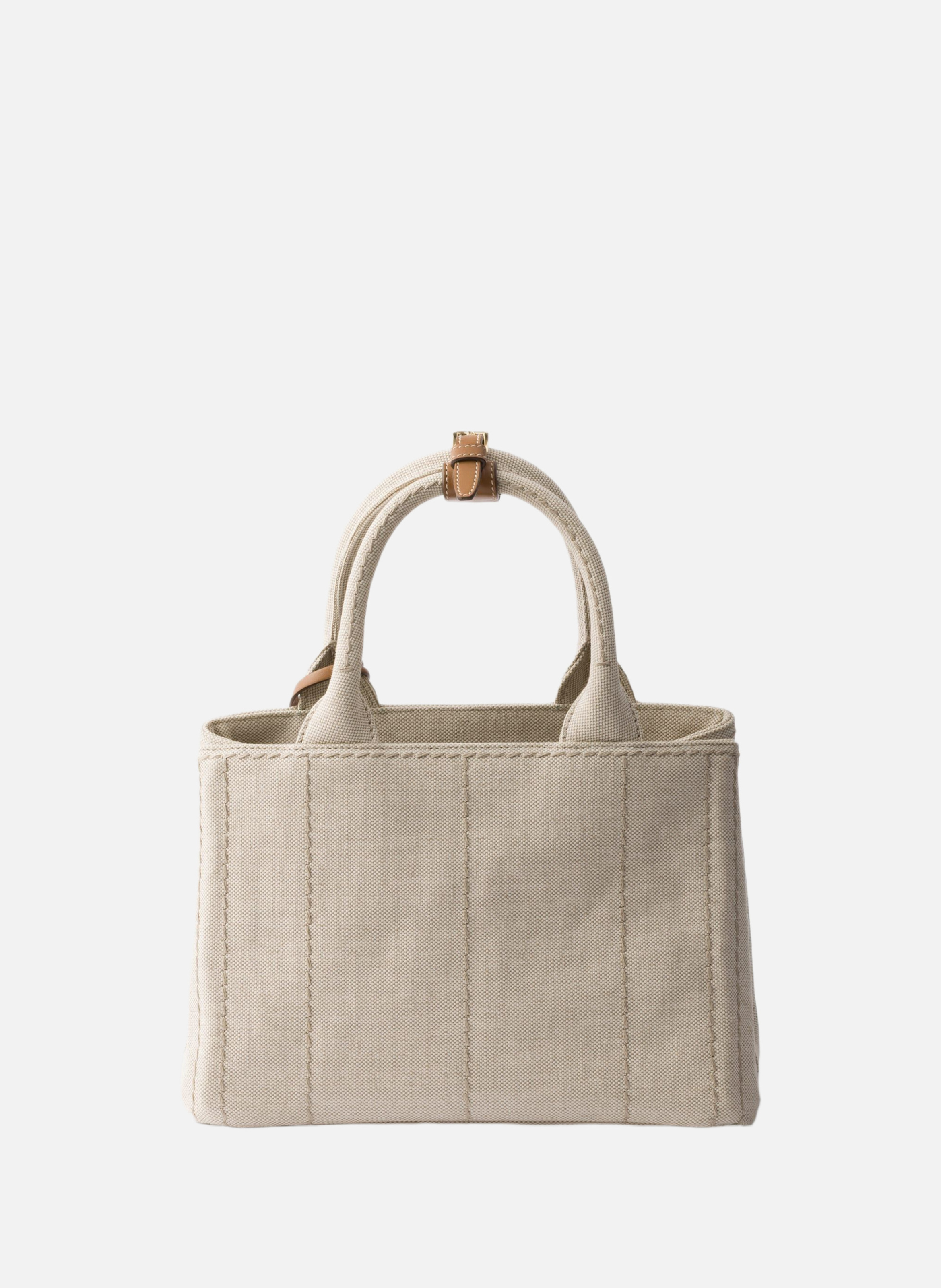 Petit sac prada jardinière en toile de coton PRADA Beige