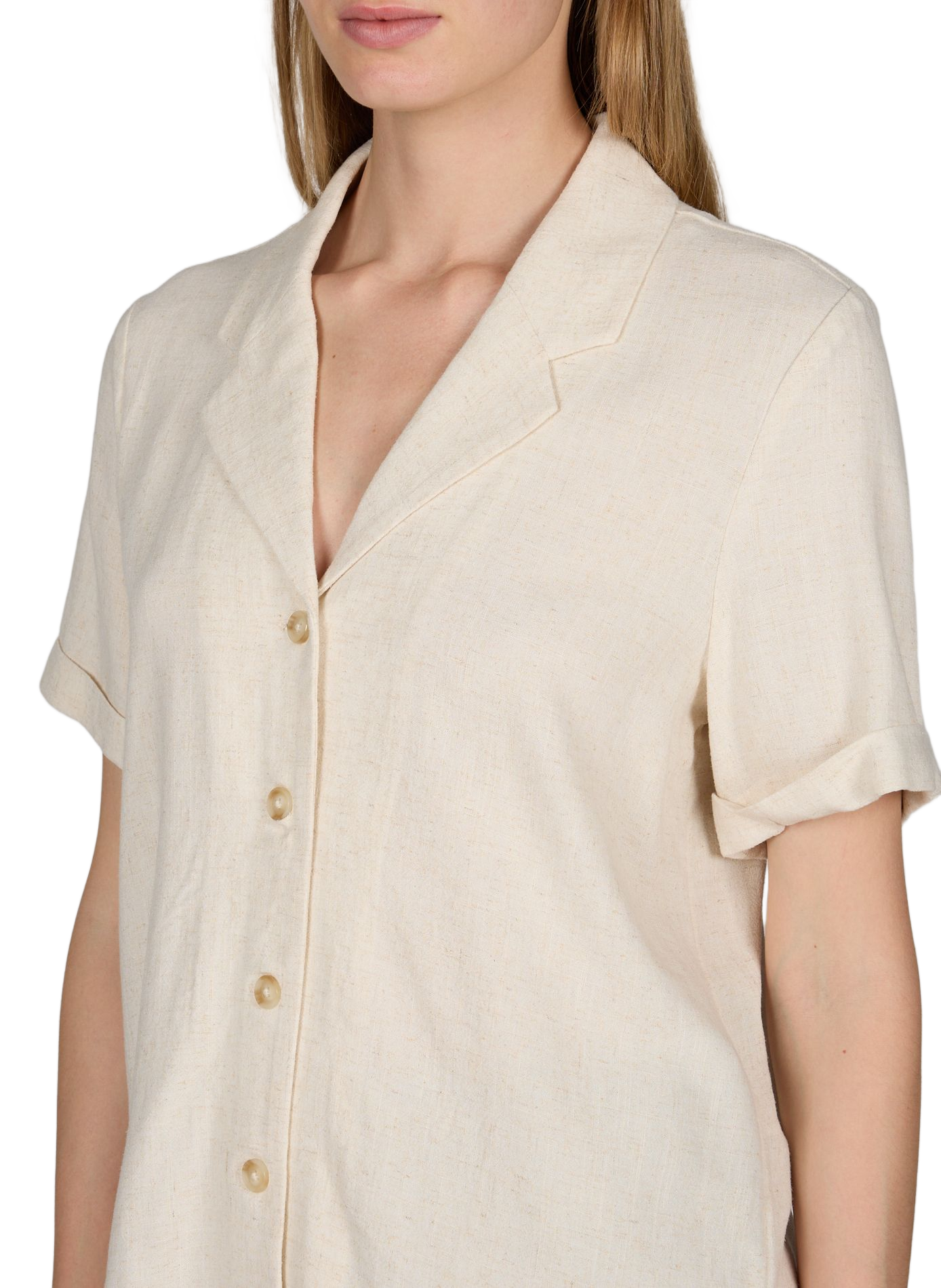 Blouse met korte mouwen OBJECT Beige