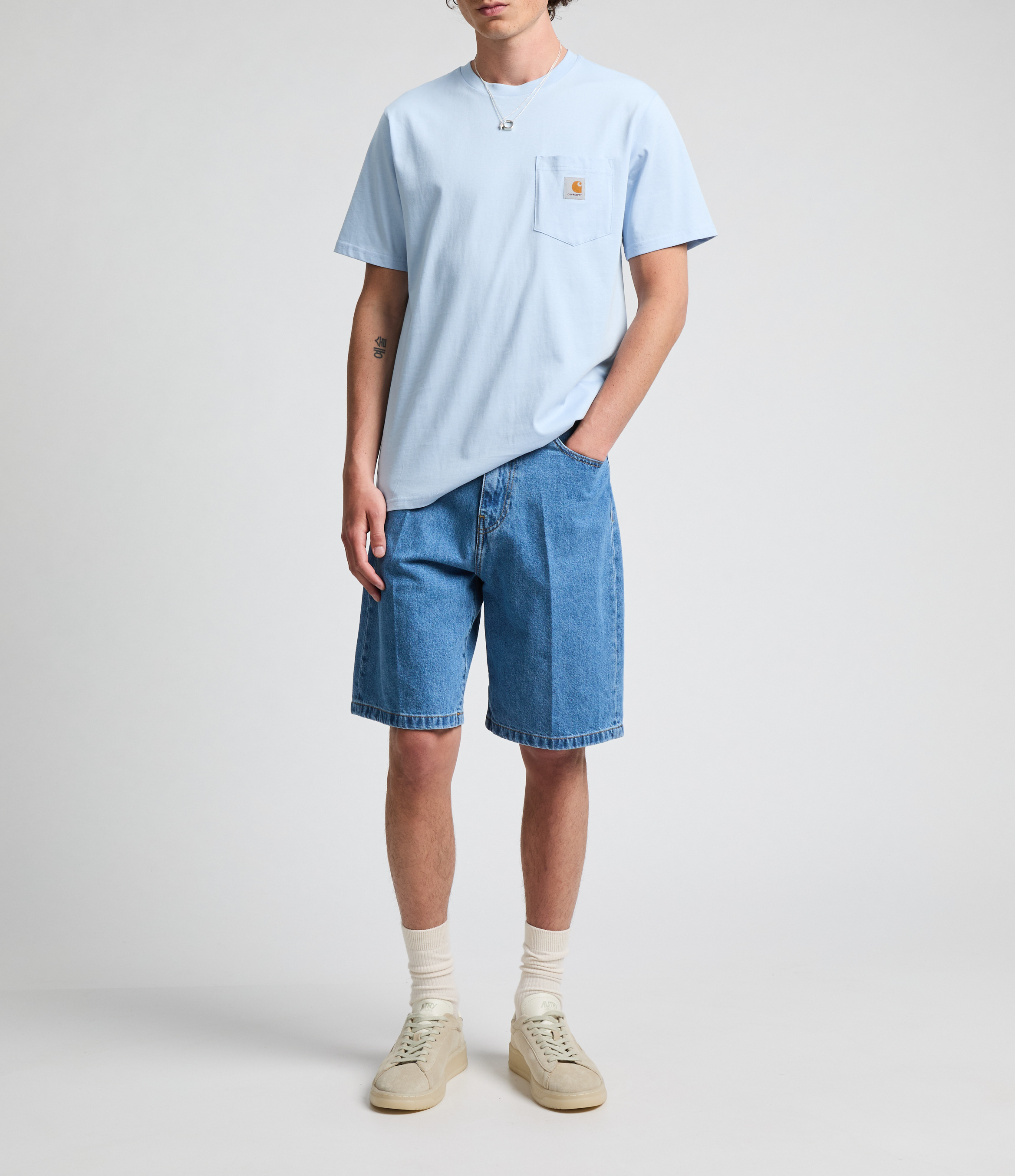 Short ample en denim de coton CARHARTT WIP Bleu