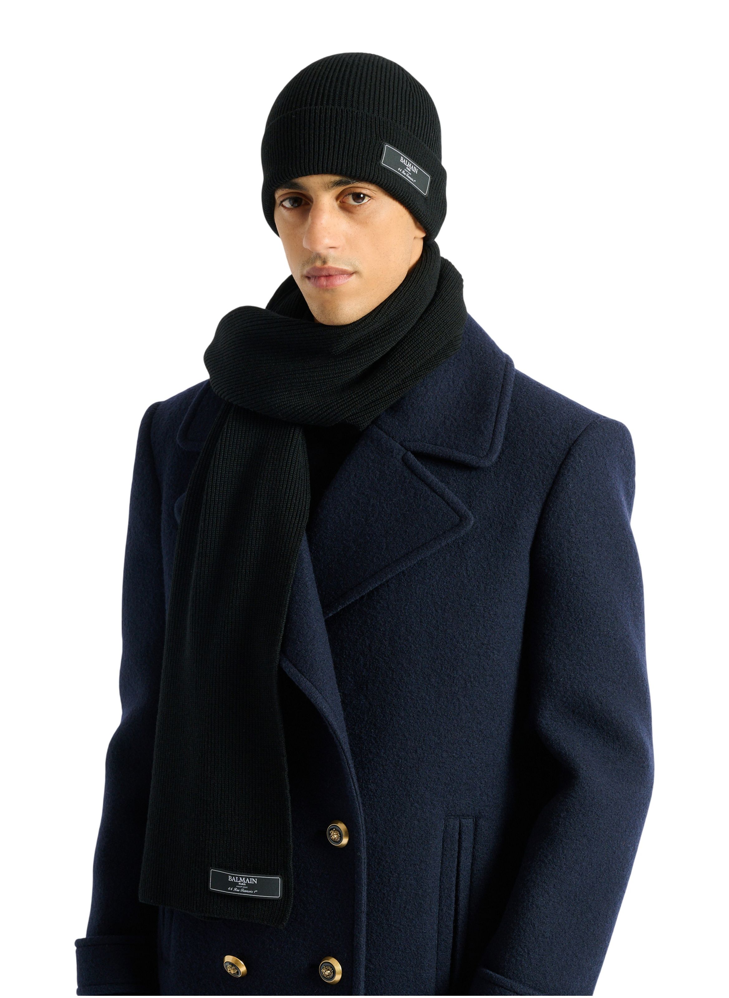 Bonnet balmain paris en laine BALMAIN Noir