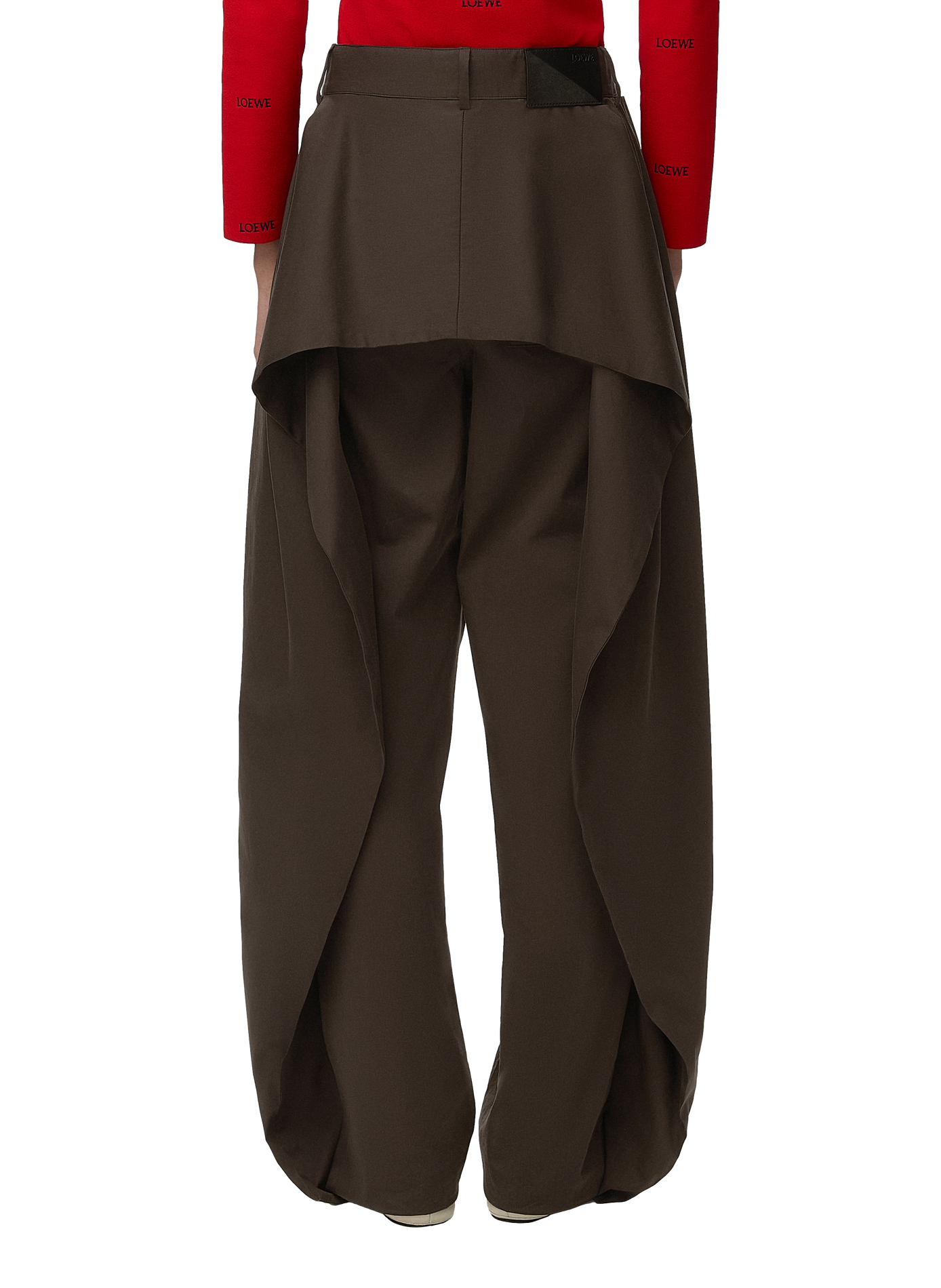 Pantalon en coton et soie LOEWE Marron