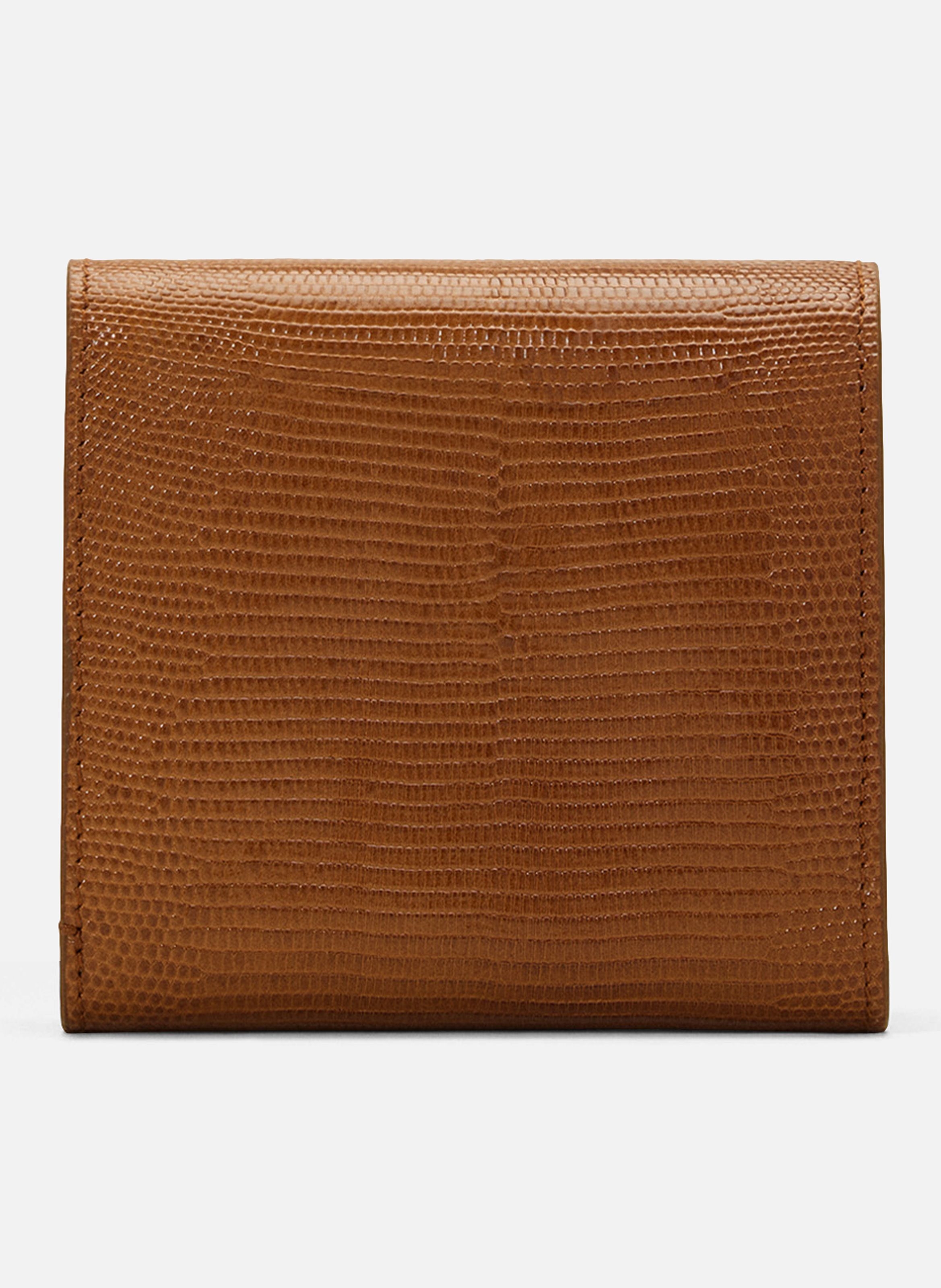 Portefeuille paris paris compact unisexe en cuir embossé lézard AMI PARIS Marron