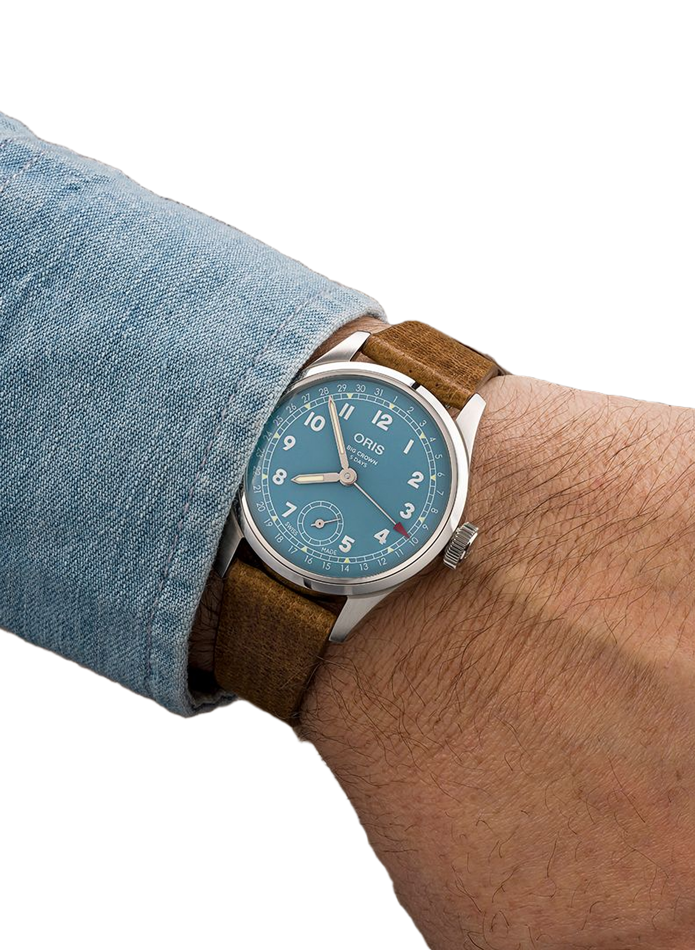 Montre automatique Oris Big Crown Calibre 473 en cuir ORIS Bleu