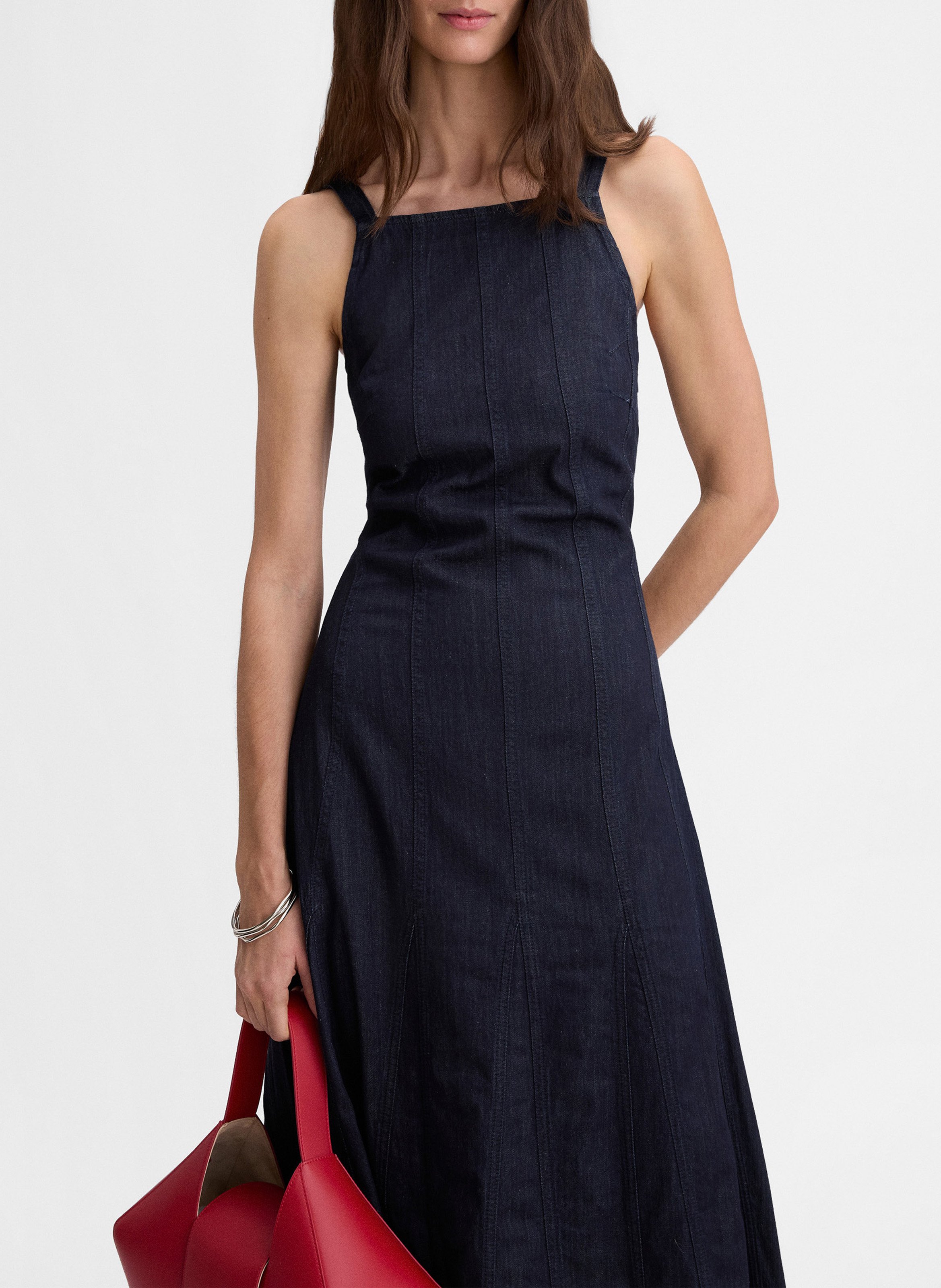 Robe midi en coton silver SIMORRA Bleu