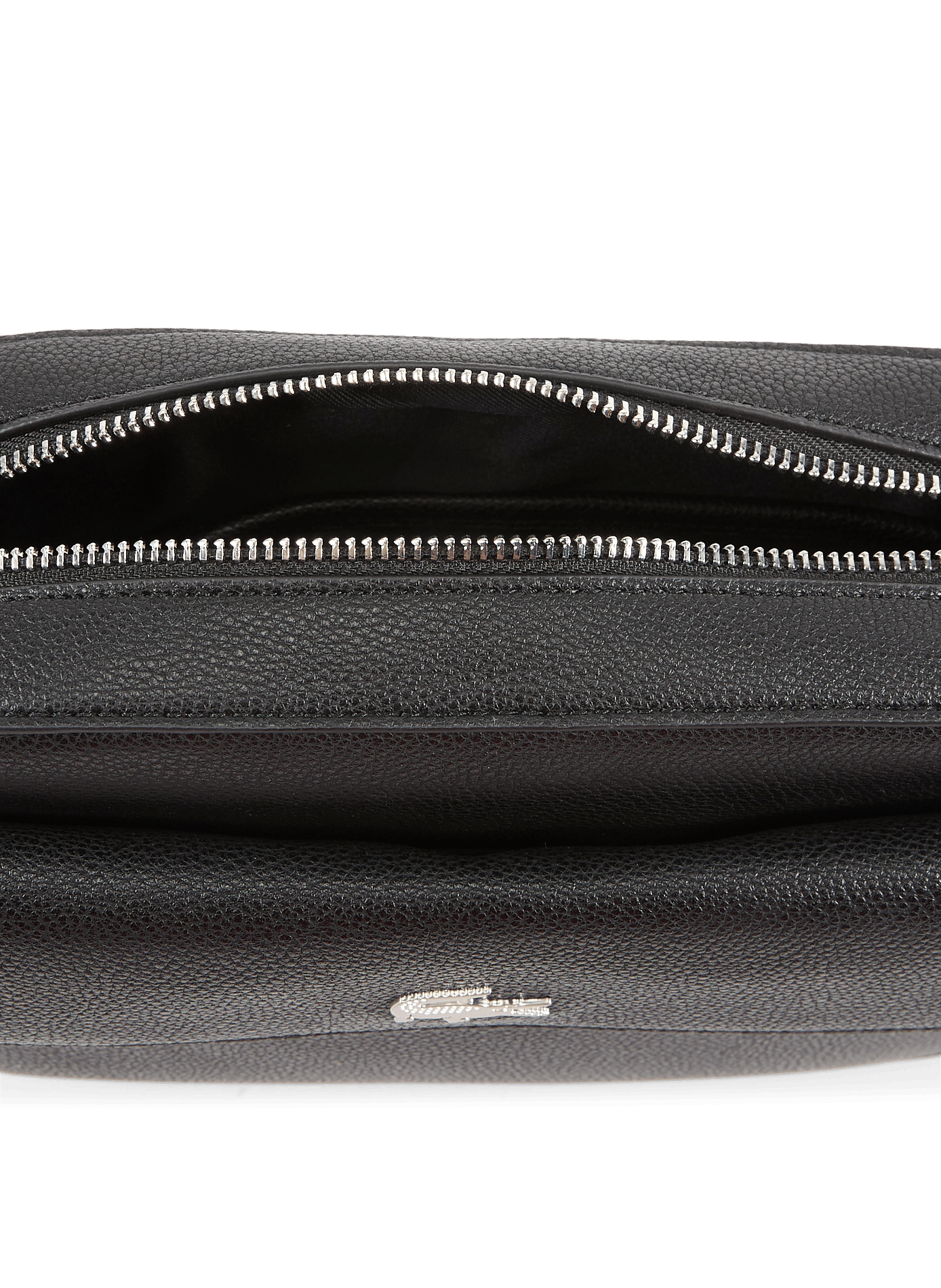 Sacoche texturée à bandoulière à logo métallique  LACOSTE Noir