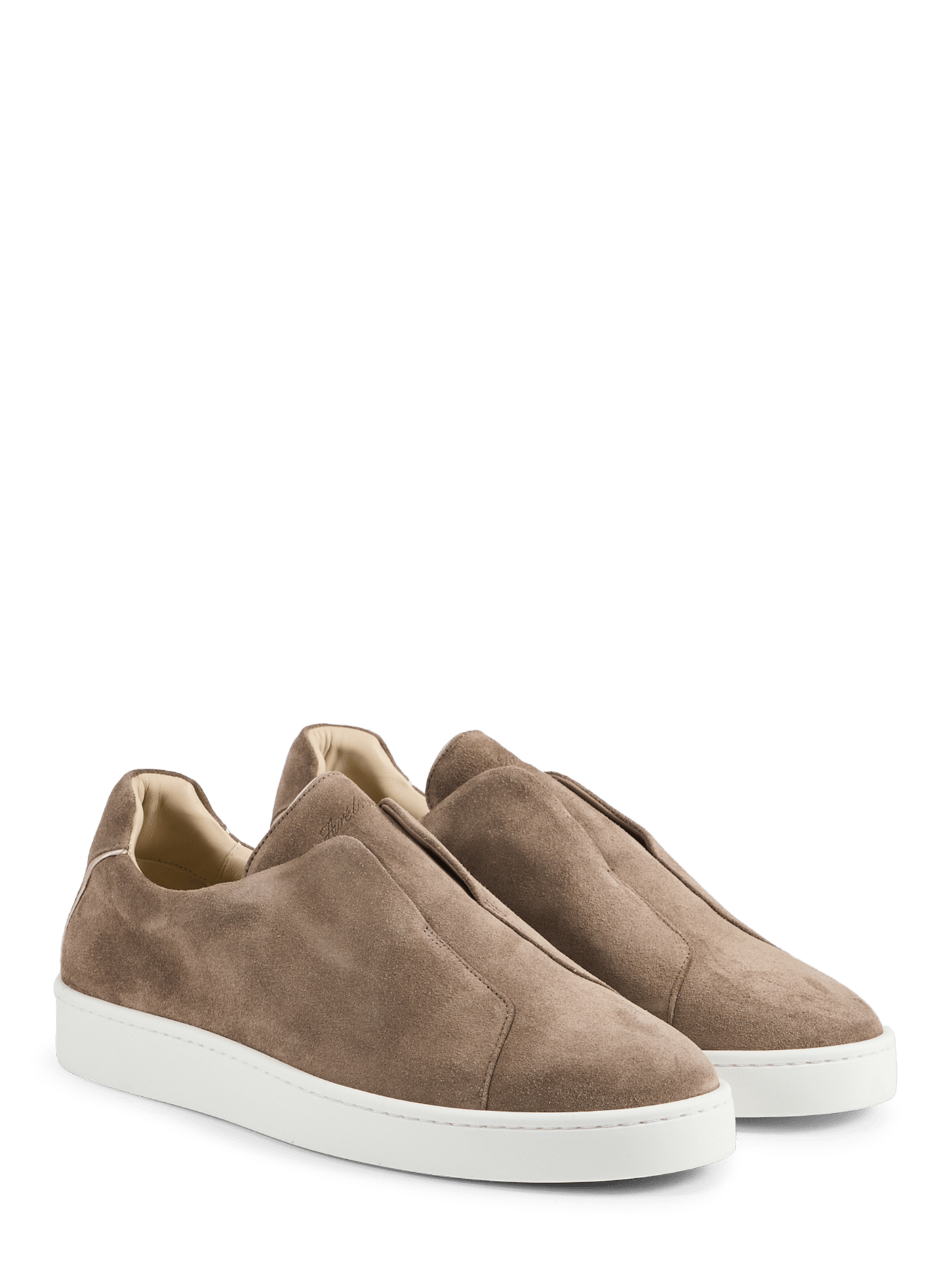 Baskets en cuir velours AURELIEN Gris