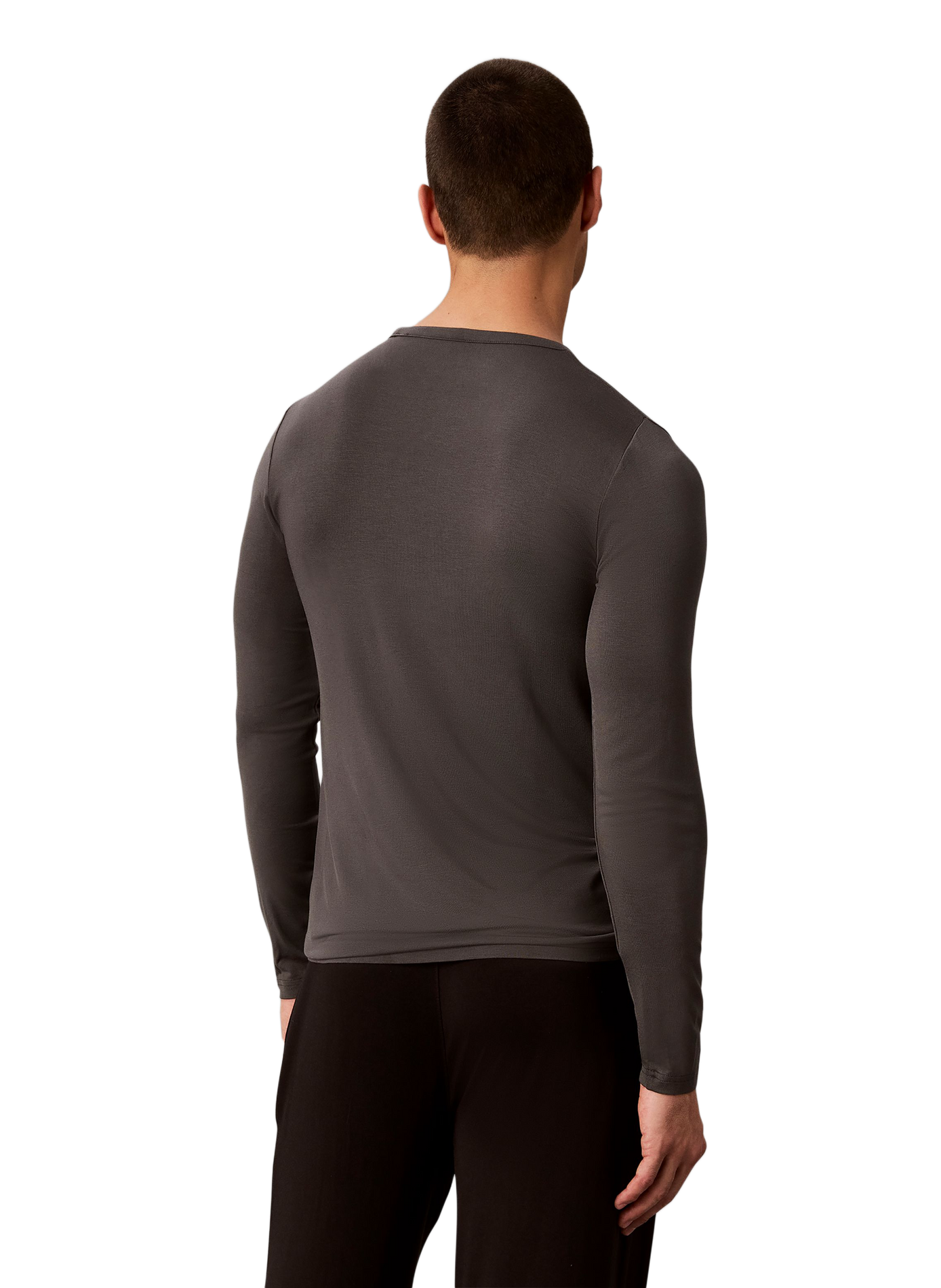 Sweat droit en coton mélangé CALVIN KLEIN Gris
