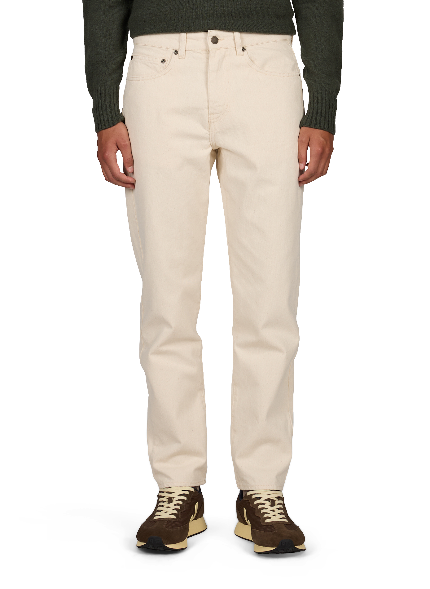 Gerade geschnittene blaue Jeans aus Baumwolle FAGUO Beige