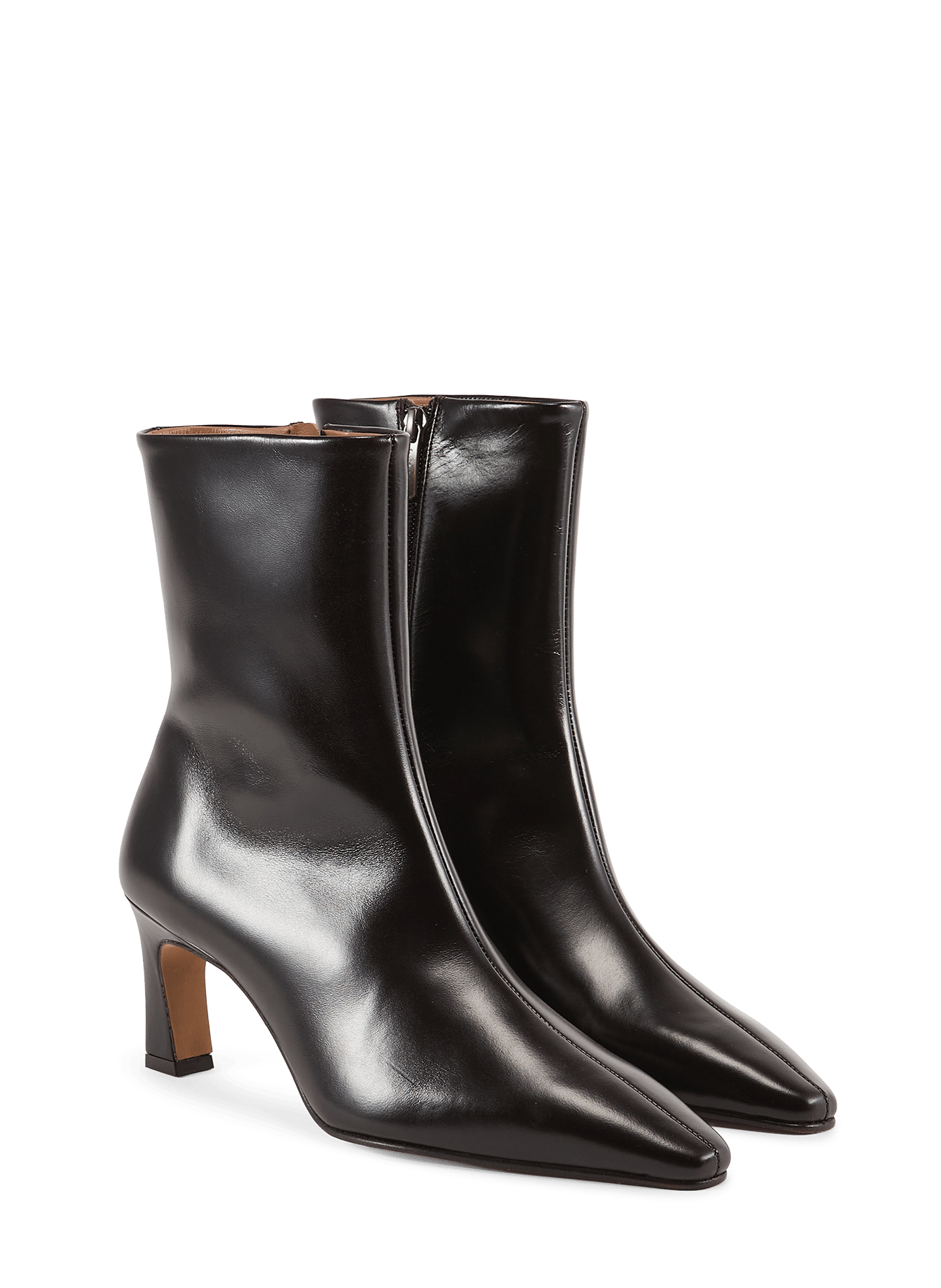 Emilie leather heeled ankle boots BOBBIES Brown