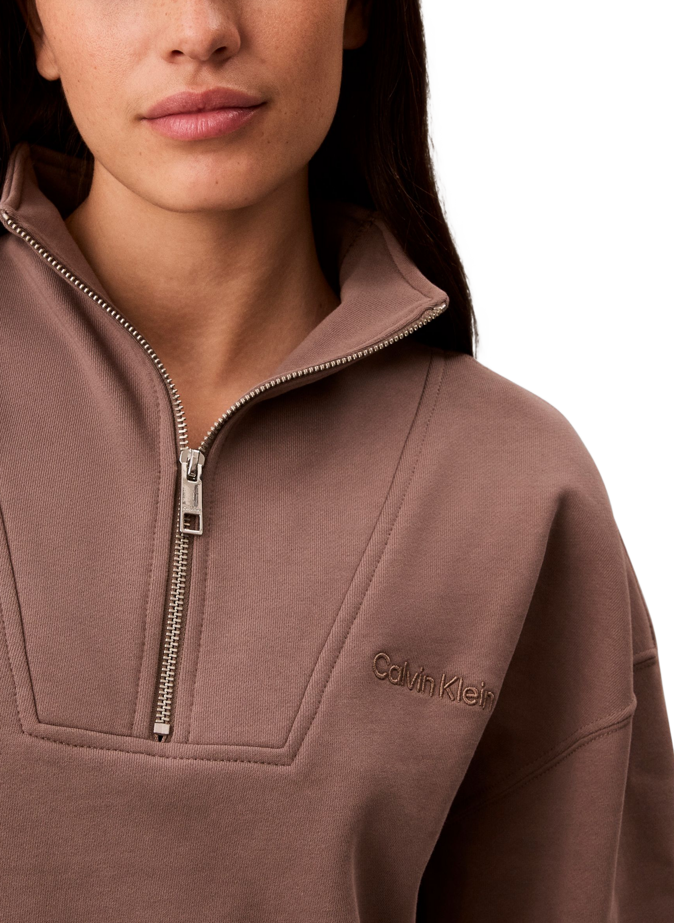 Sweatshirt à col montant en coton CALVIN KLEIN Multicolore