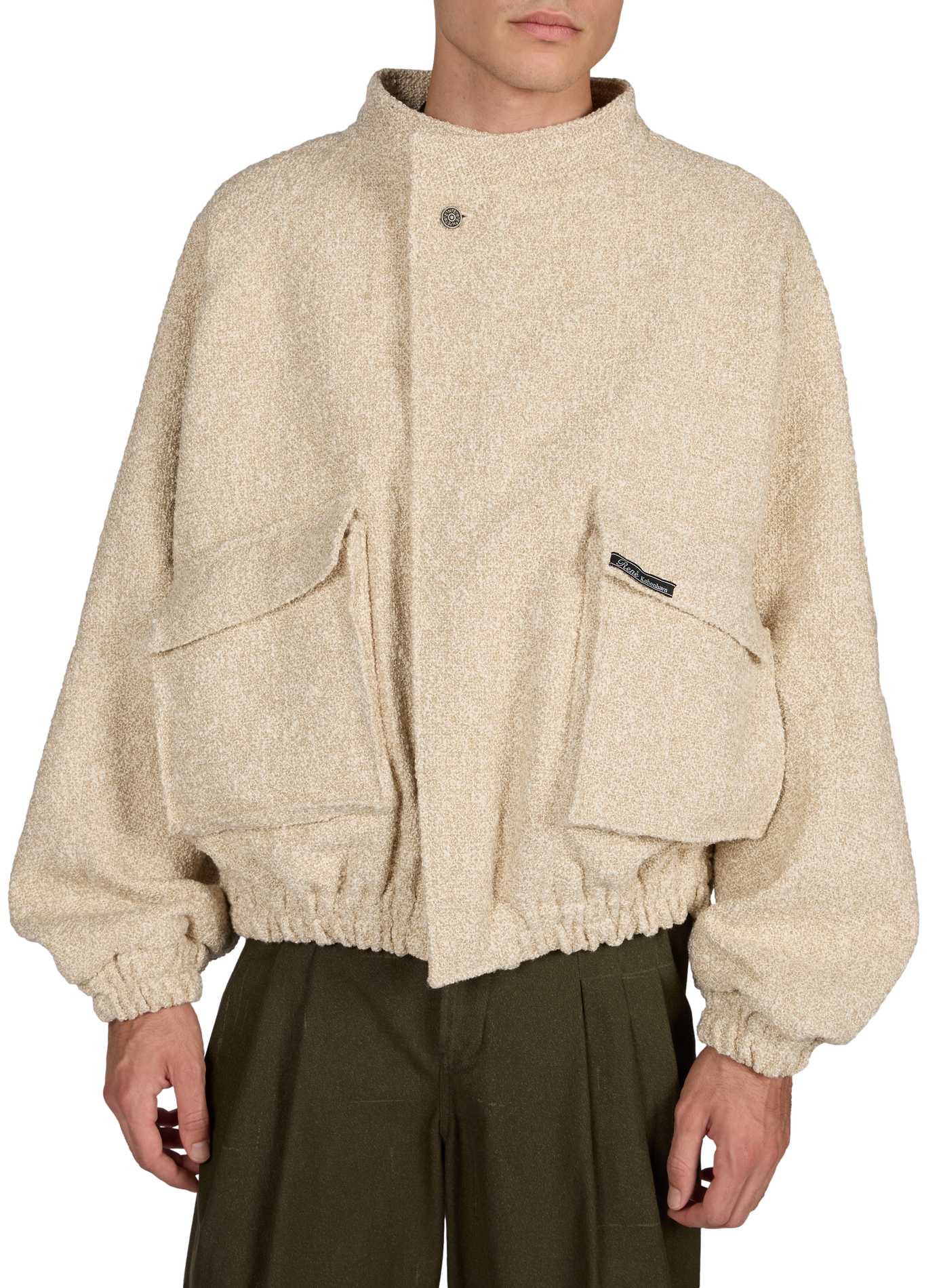 Oversized cotton-blend jacket RENÈ Beige