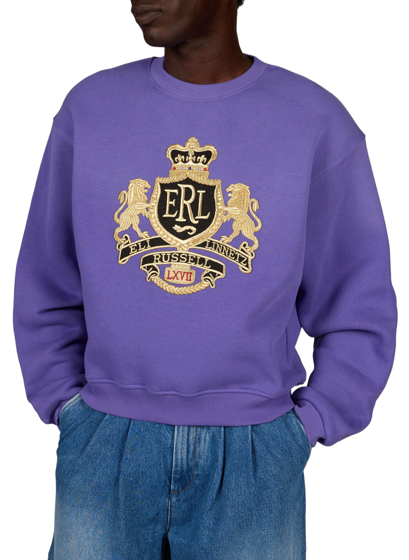 Oversized cotton Crest sweatshirt ERL Purple