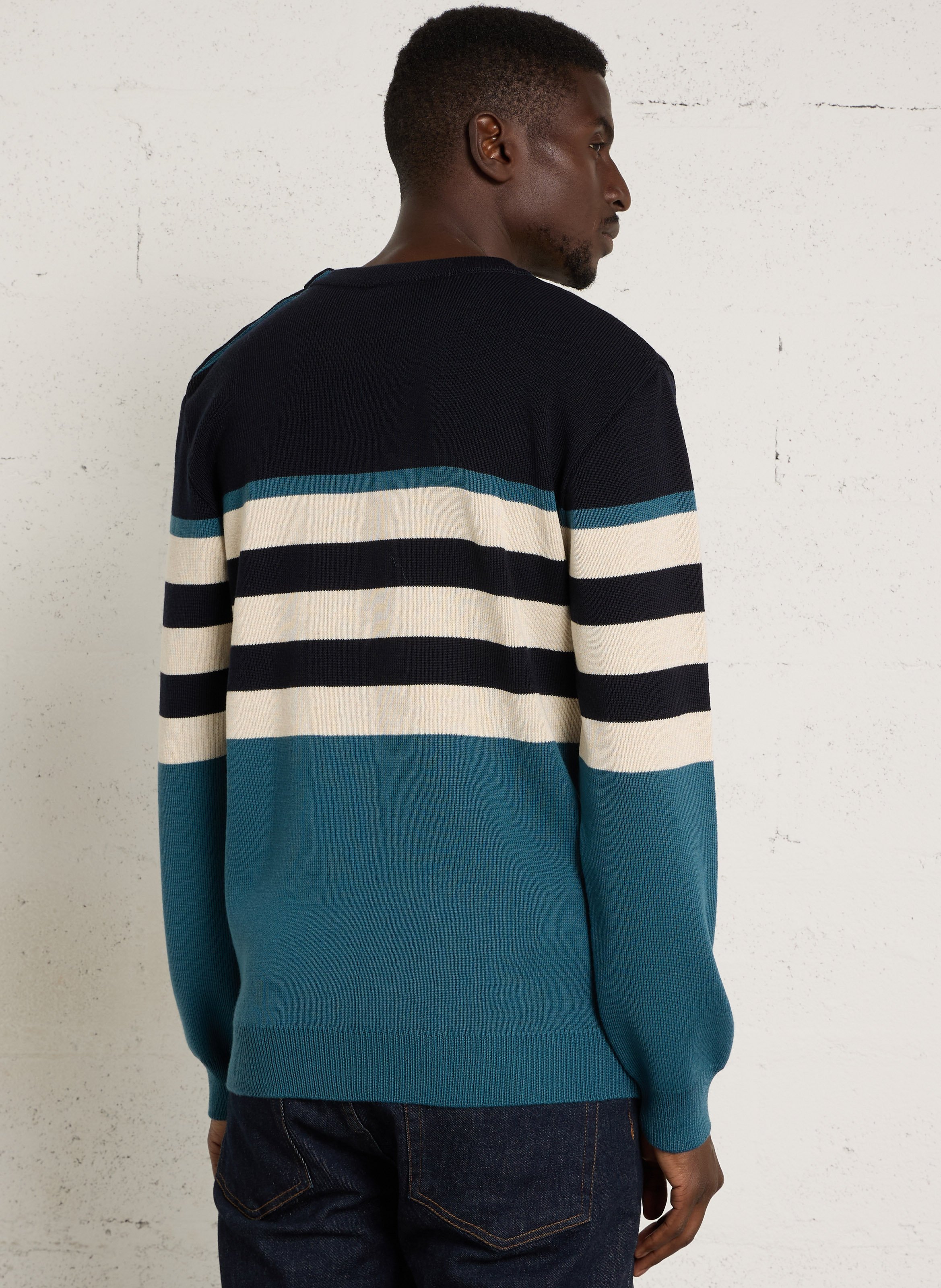Pull rayé en laine mélangé ARMOR-LUX Bleu