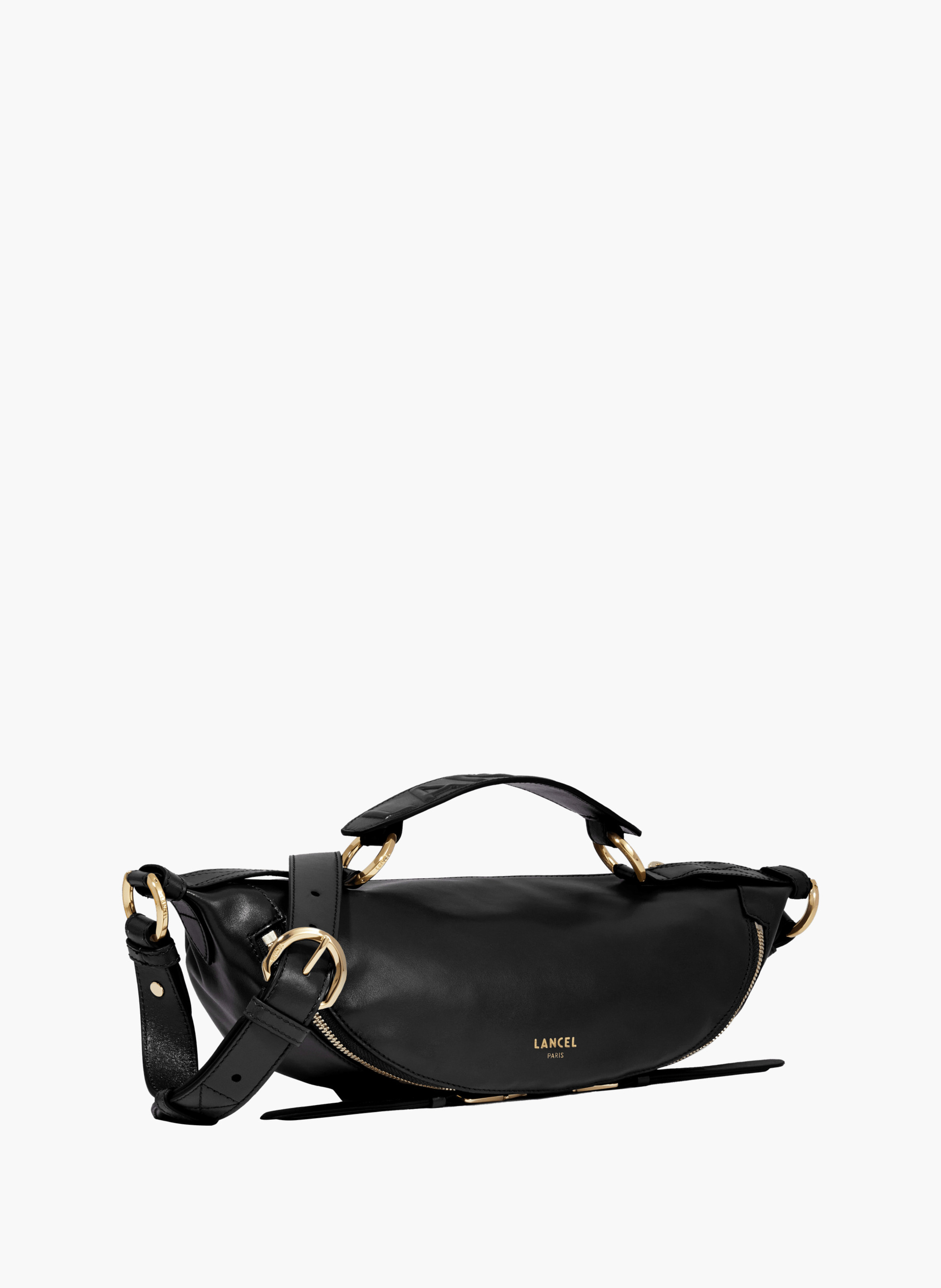 Sac porté croisé s origami de lancel en cuir LANCEL Noir