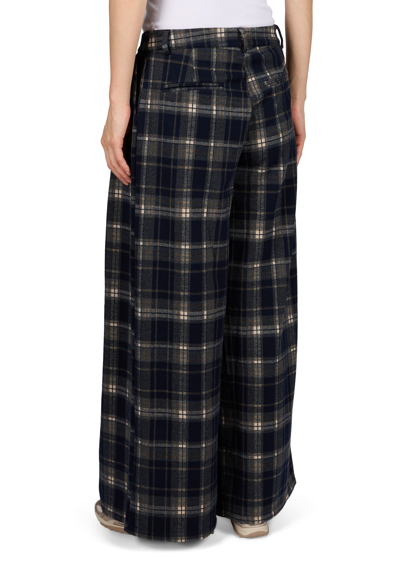 Wide-leg checked trousers  OBJECT Blue