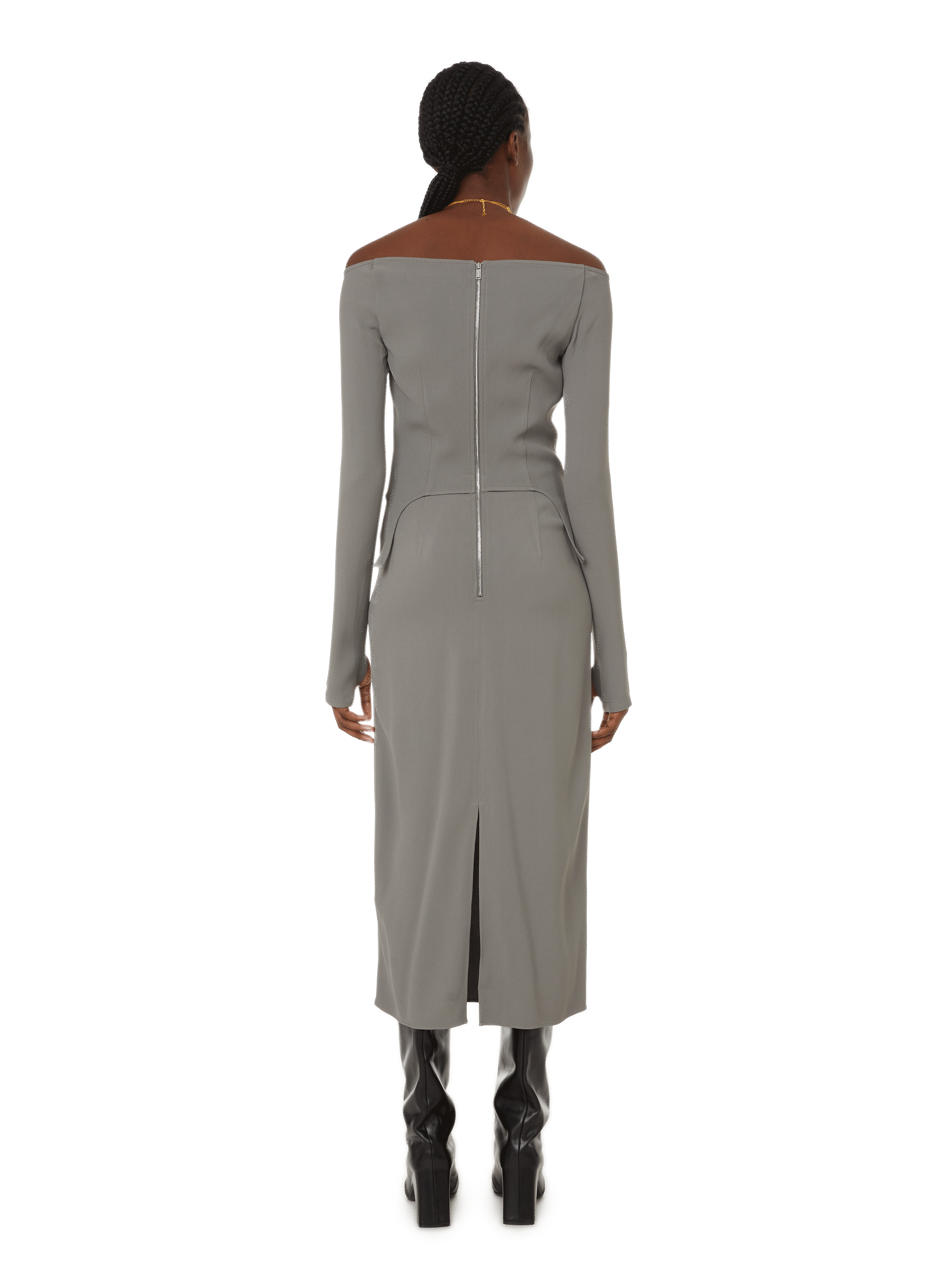 Robe corset longue DION LEE Gris