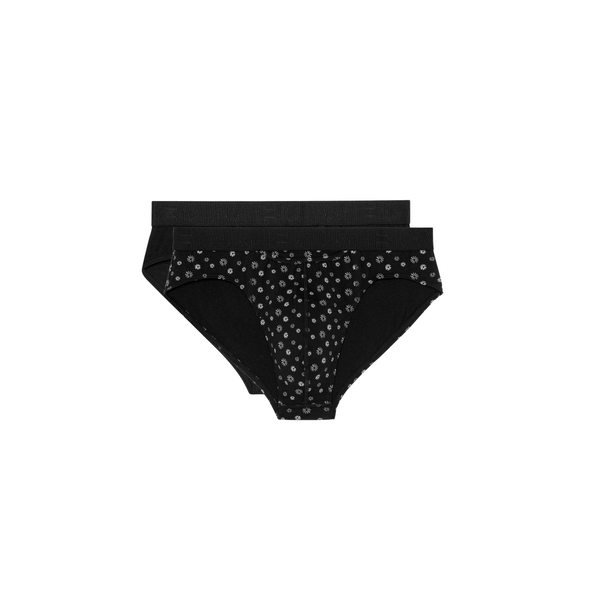 Hom Pack Of Two Cotton Briefs In Black