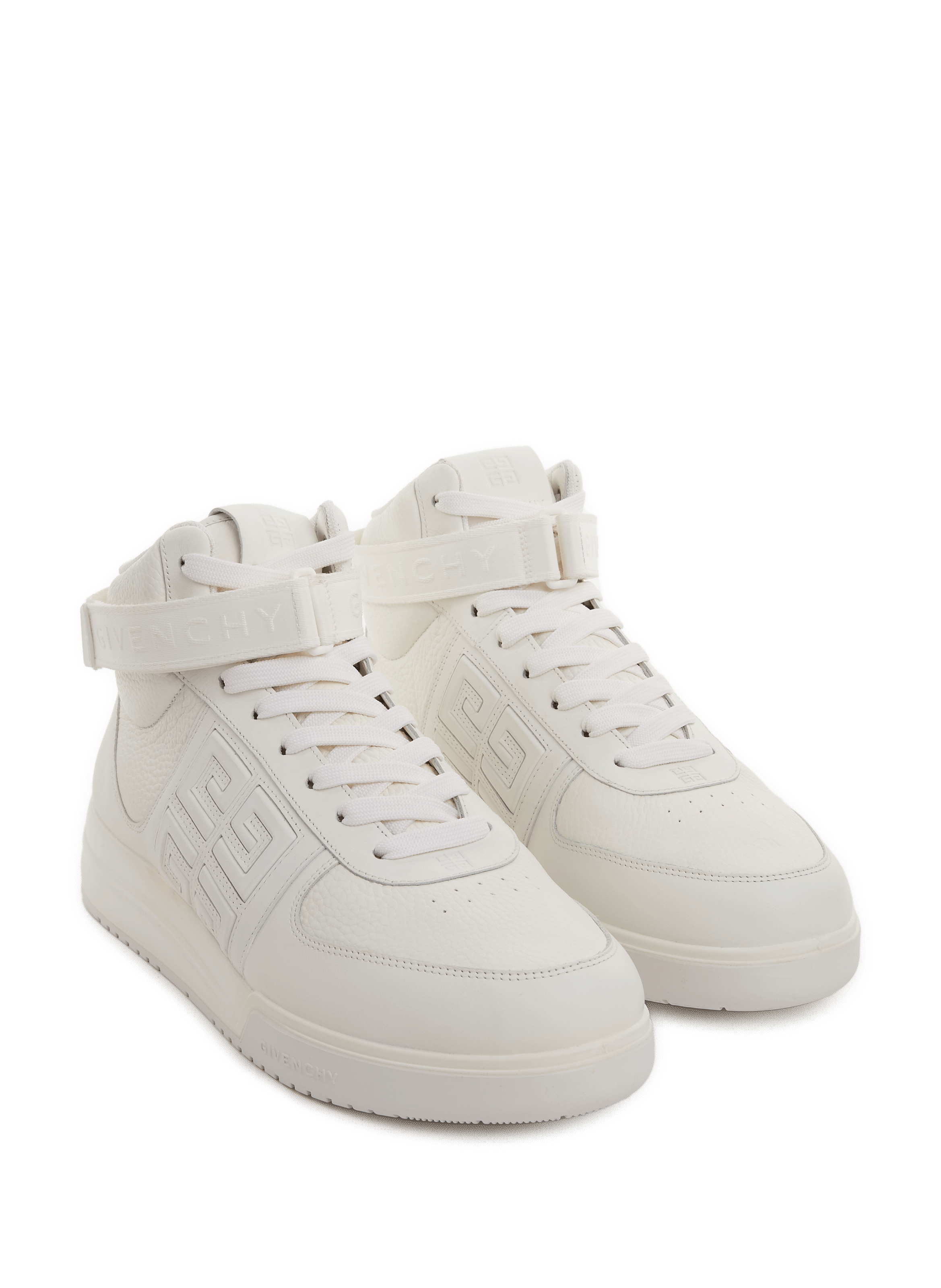 Leather high-top sneakers  GIVENCHY White