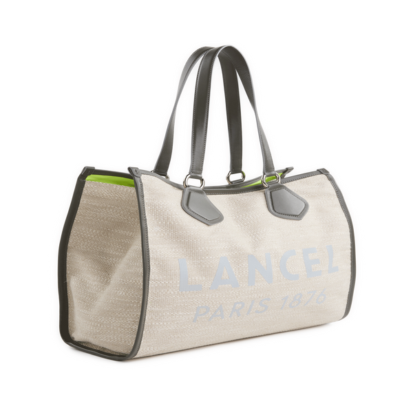 Lancel Canvas Tote Bag In Beige