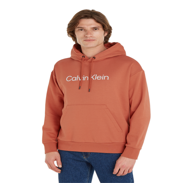 Calvin Klein Hoodie With Multiple Cotton Drawstrings In Orange