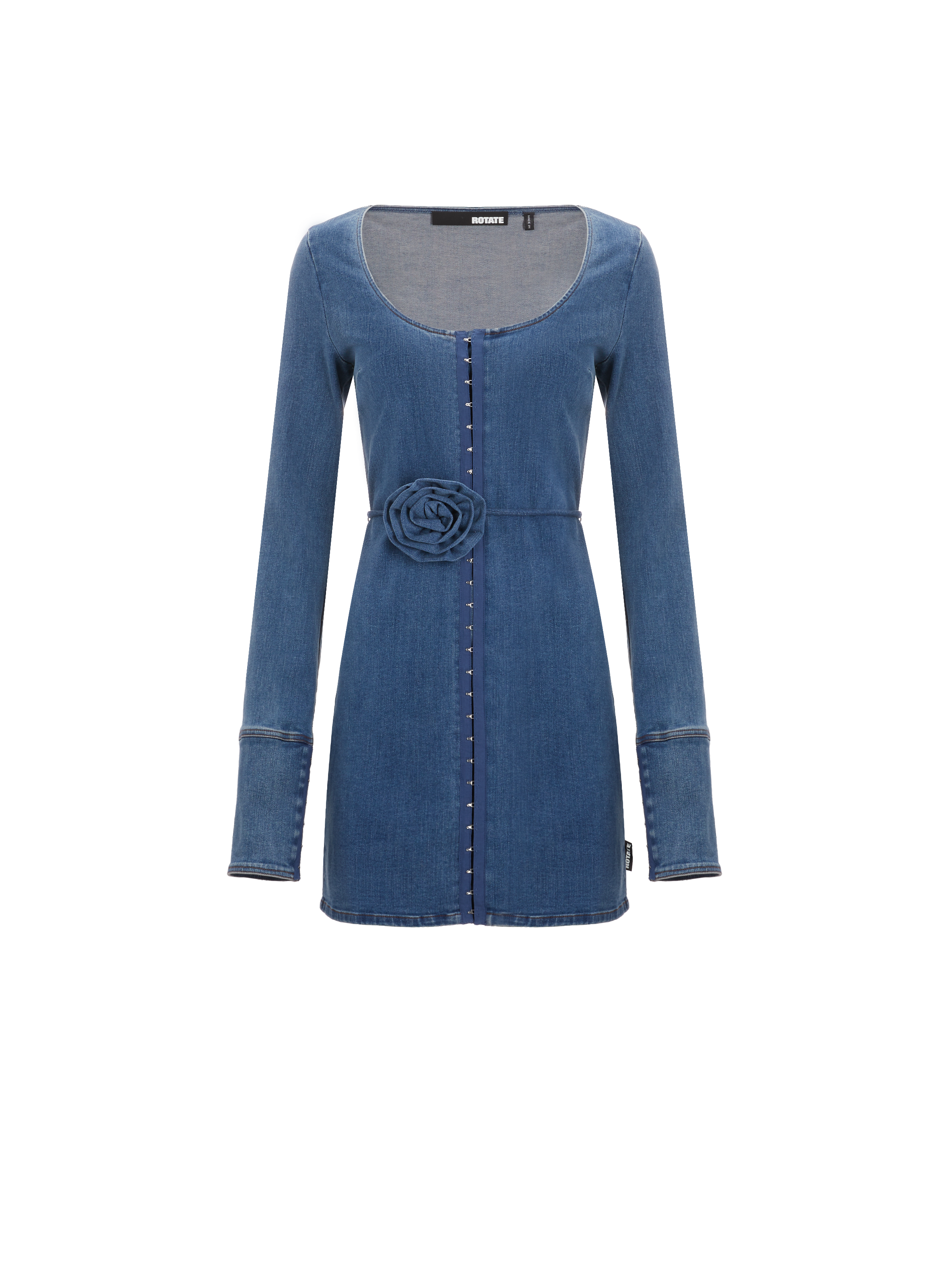 Robe courte en jean ROTATE Bleu