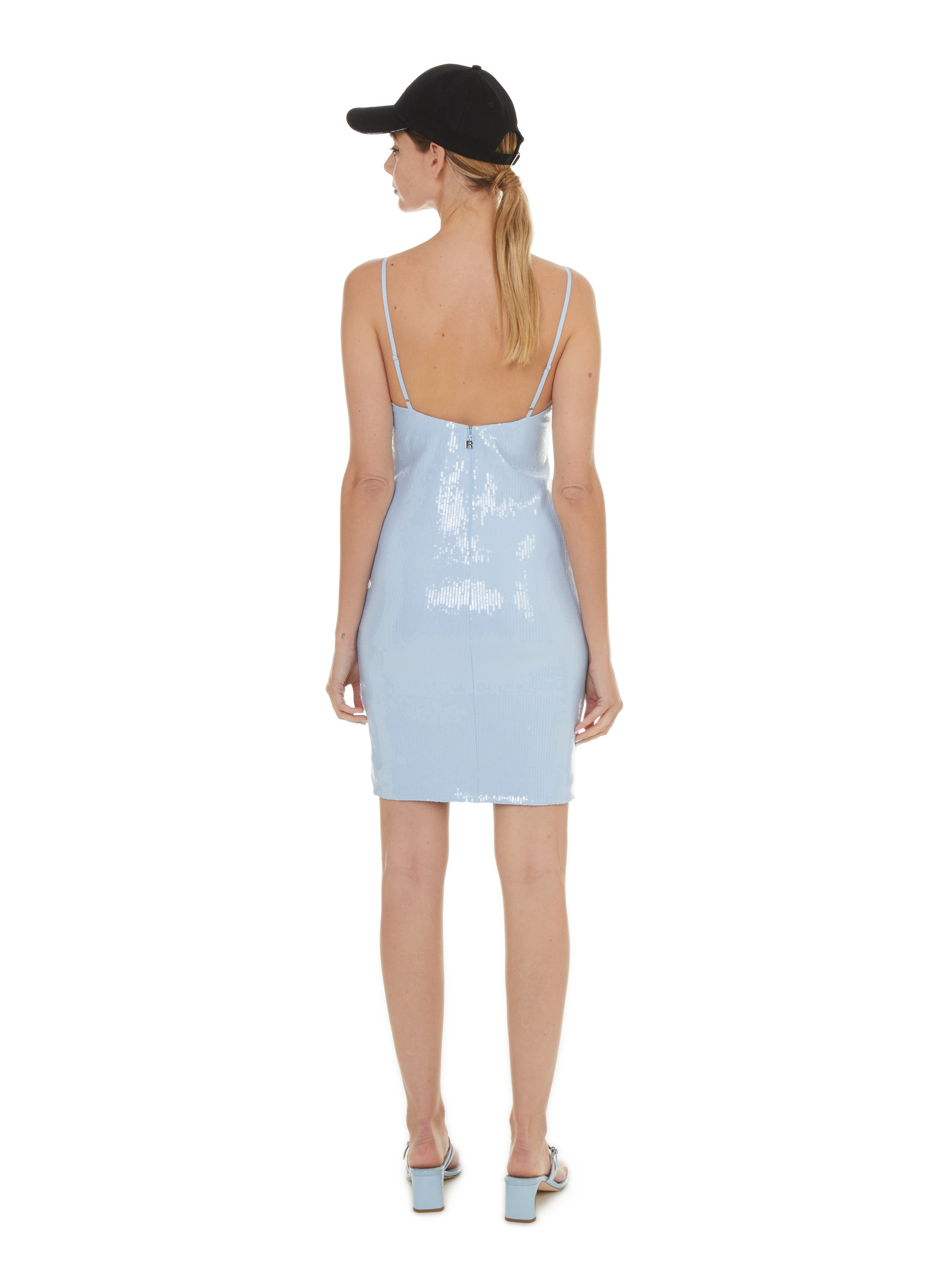 Robe courte à sequins ROTATE Bleu