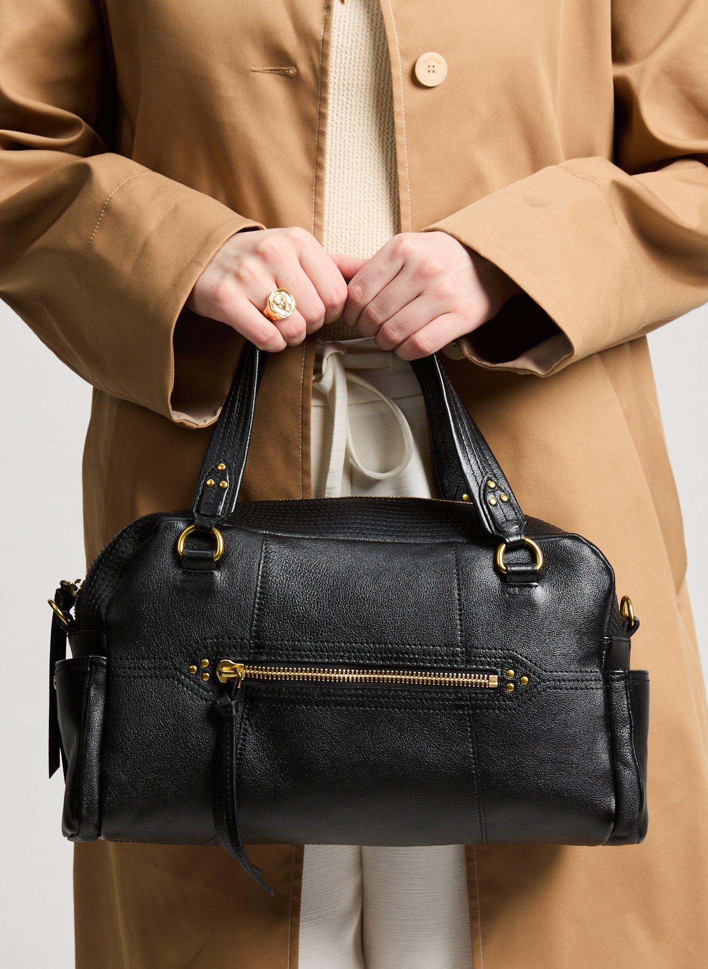 Lucky Bowling buffalo leather handbag JÉRÔME DREYFUSS Black