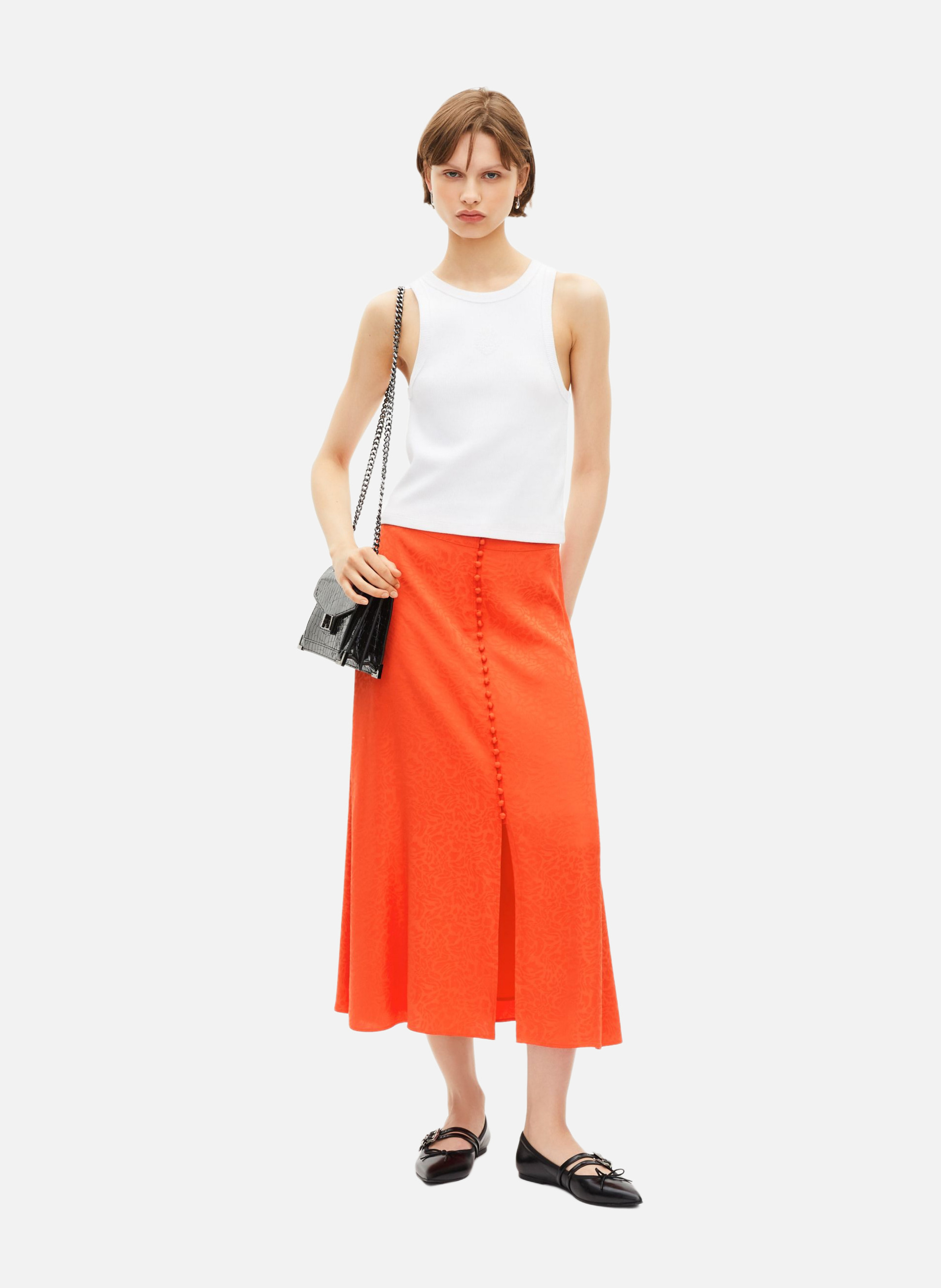 Jupe longue en jacquard THE KOOPLES Orange