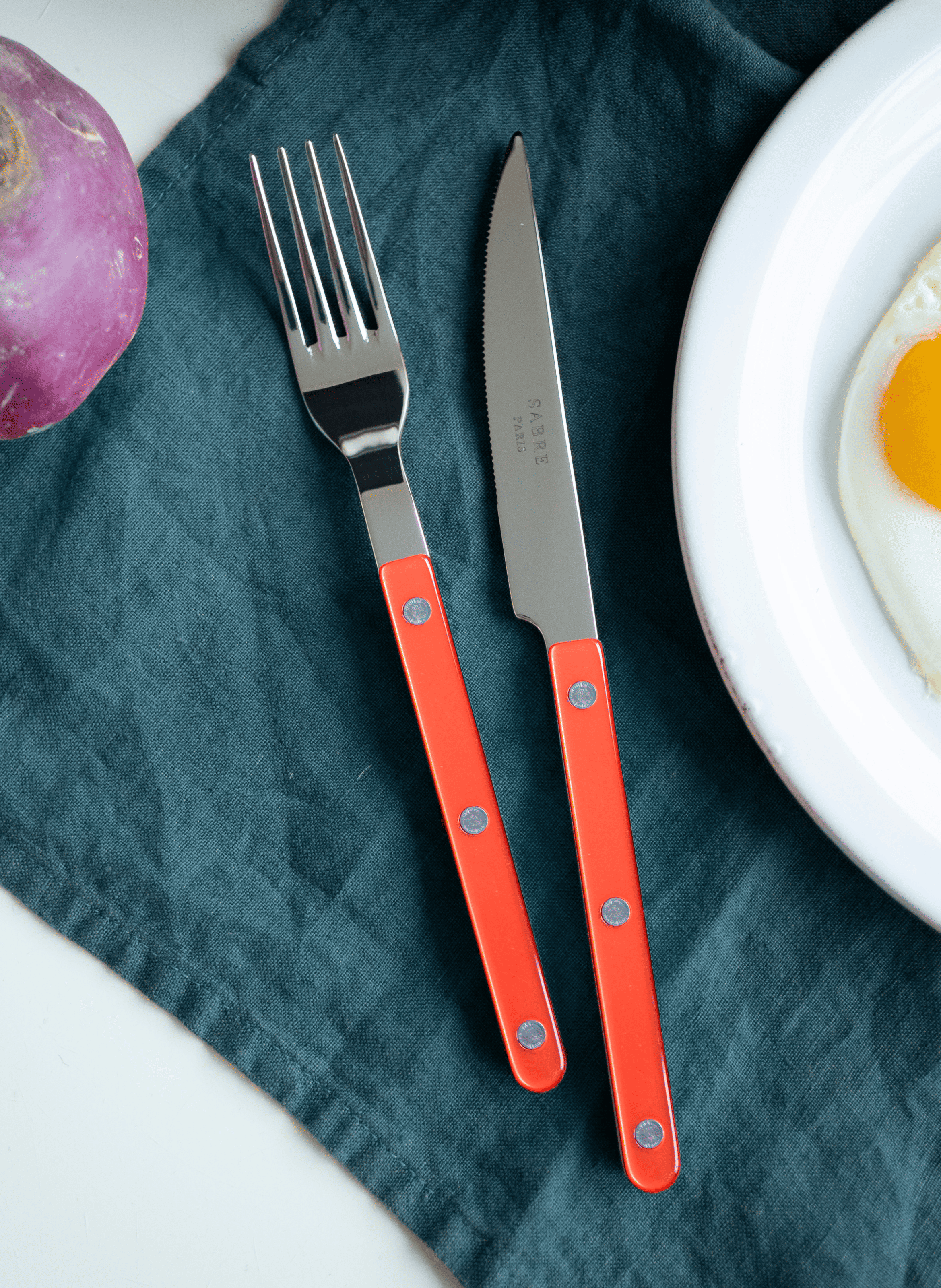 Couteau de table, bistrot pearly SABRE PARIS Orange