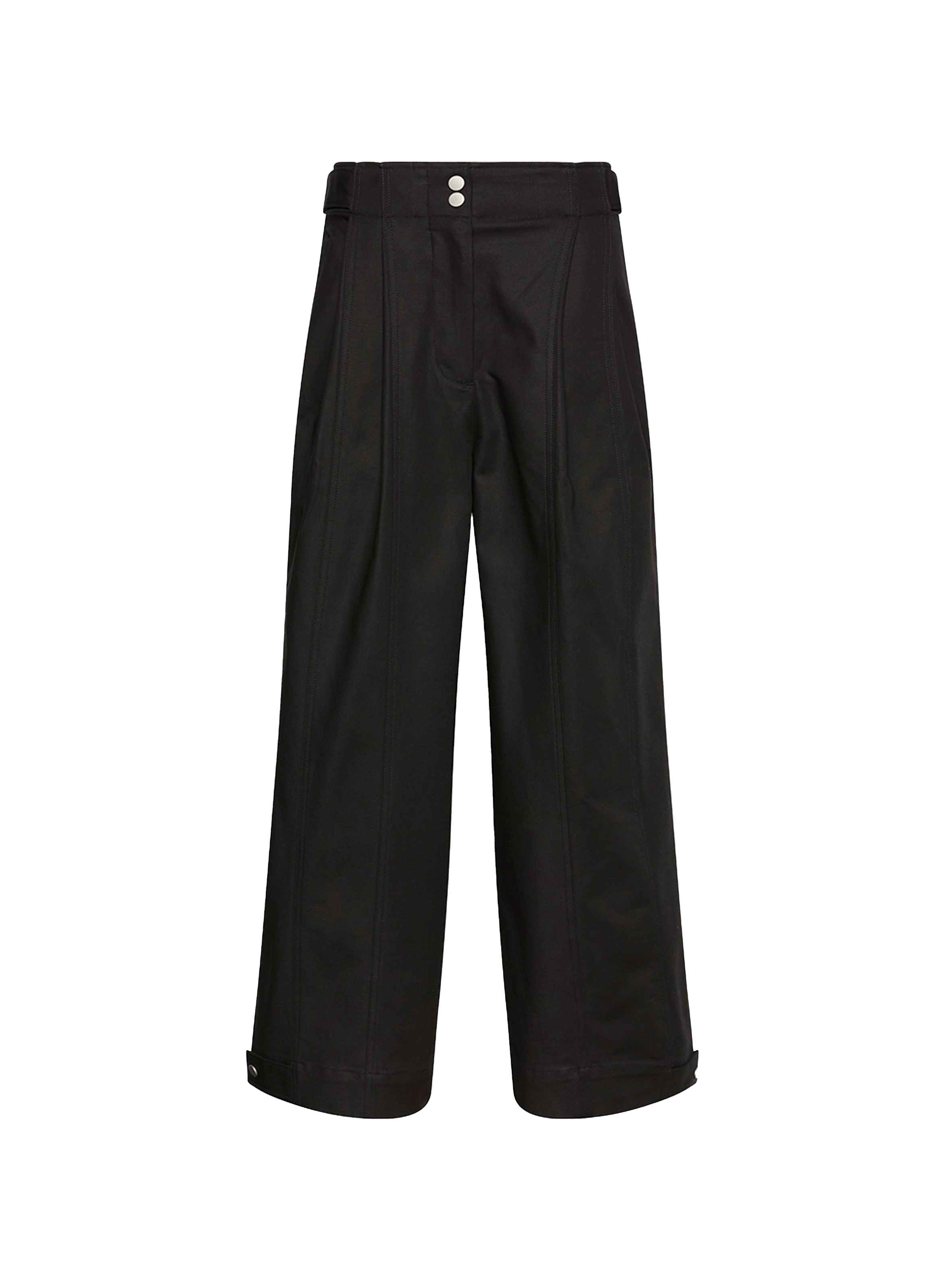 Cotton-blend wide-leg trousers CALVIN KLEIN Black