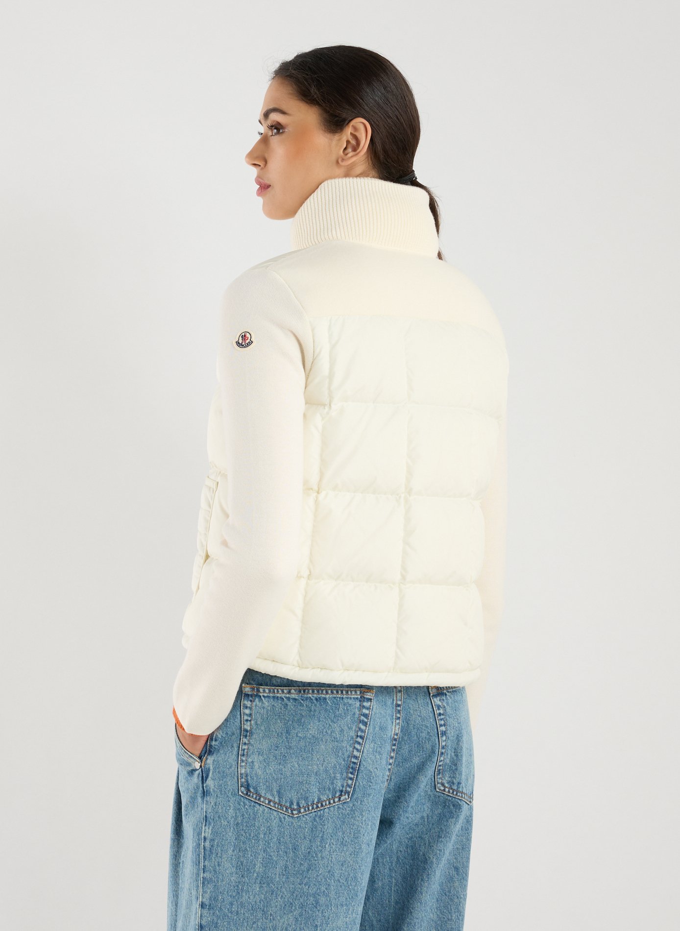 Bi-material blazer jacket MONCLER White
