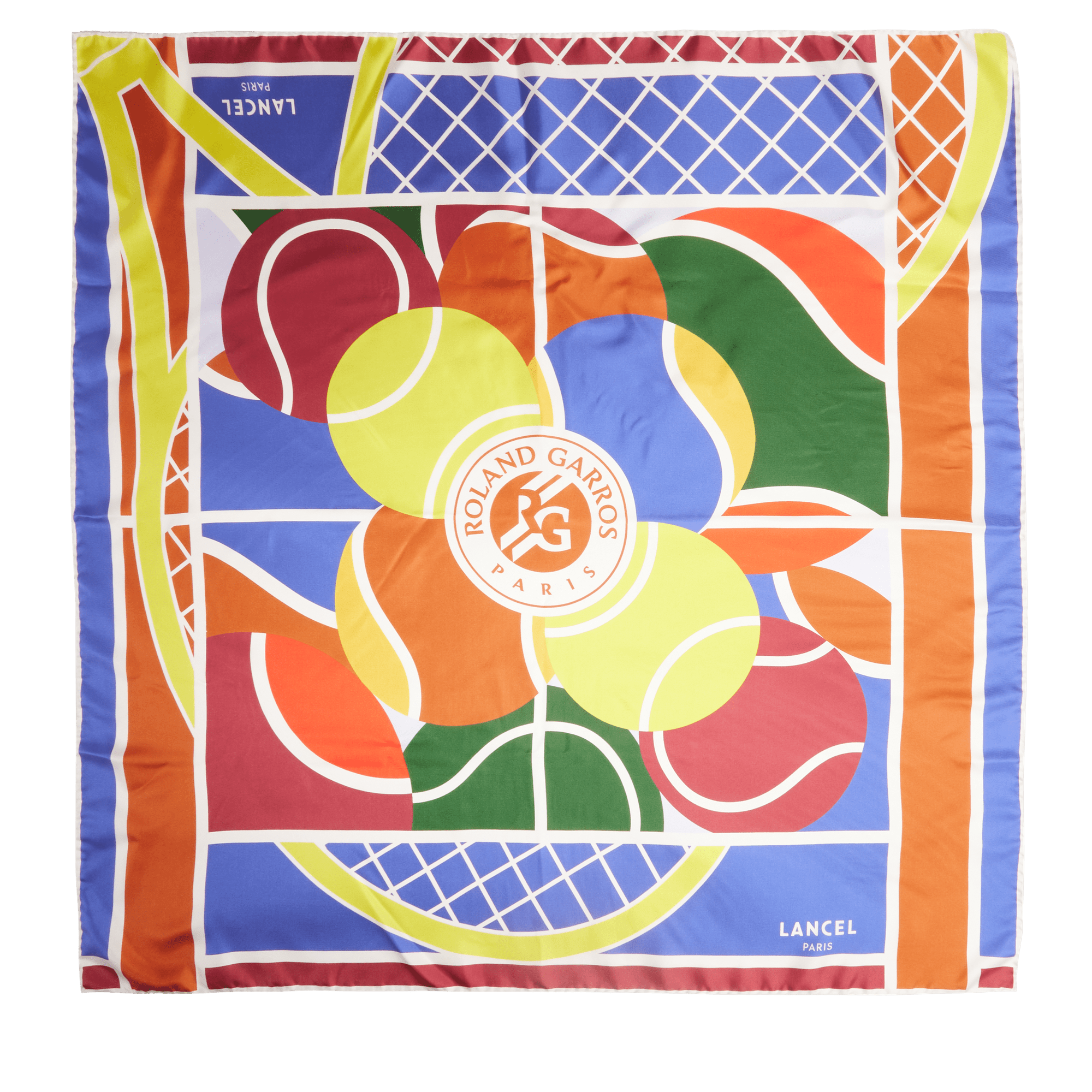 Carré de soie 90 cm lancel x roland garros en soie LANCEL Multicolore