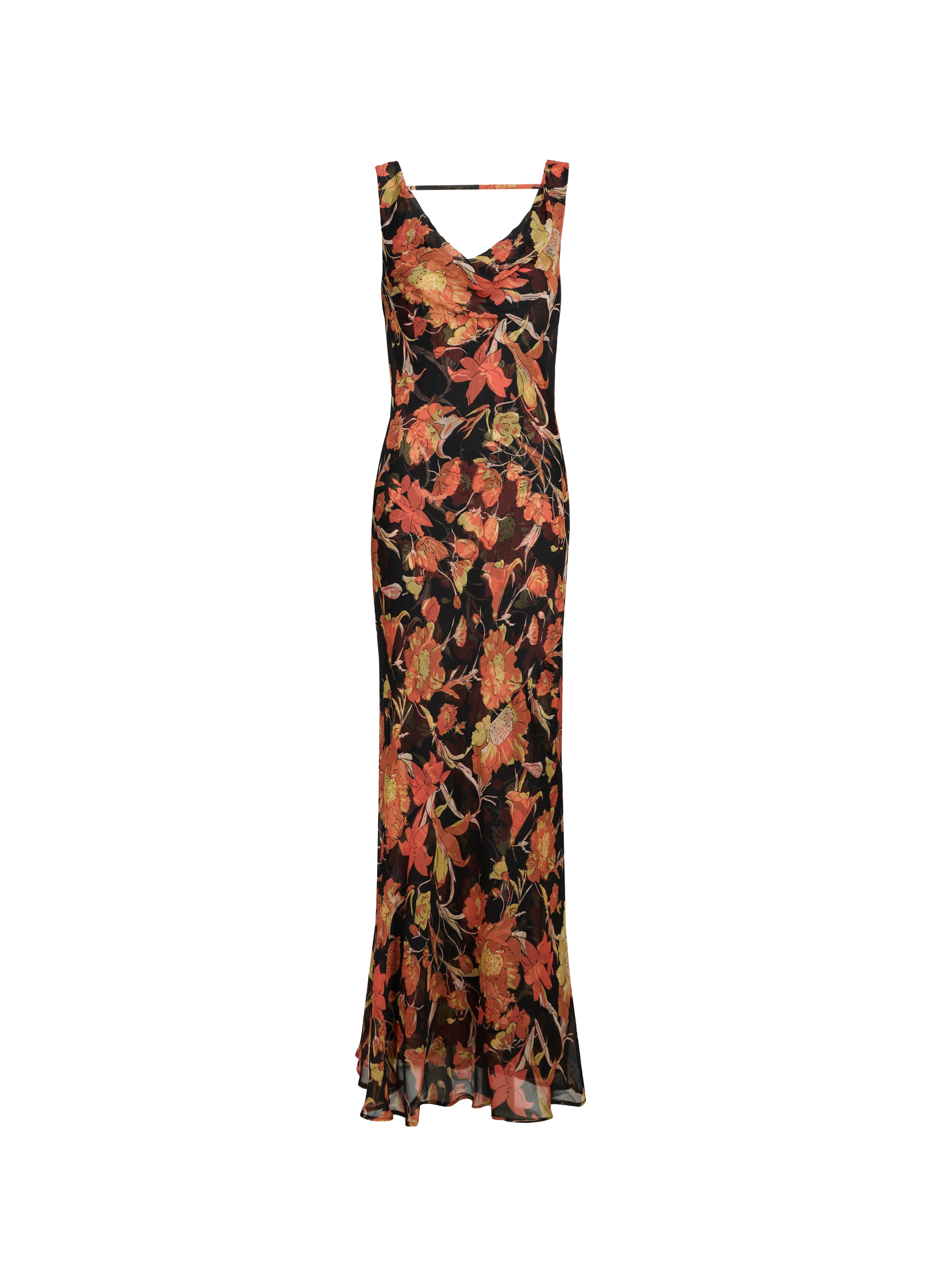 Robe fleurie col rond TOPSHOP Beige