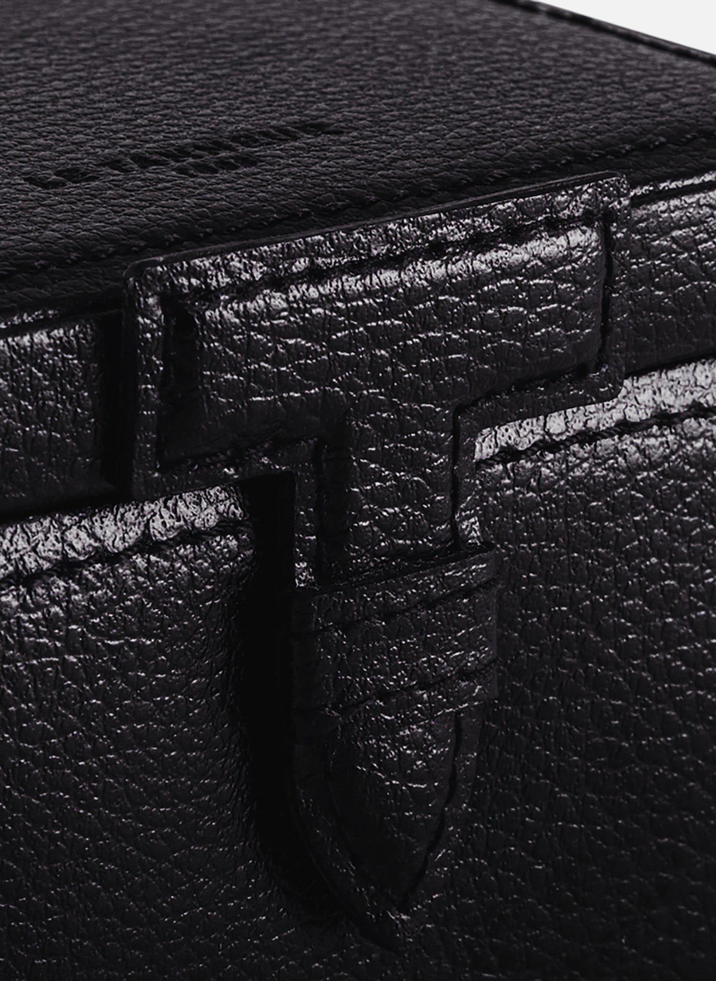 Coffret boutons de manchettes en cuir LE TANNEUR Noir