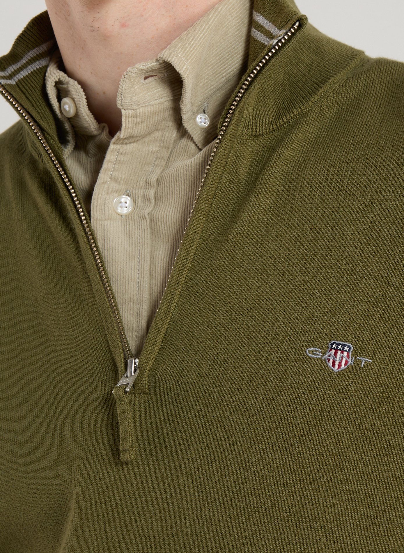 Pull à col zippé GANT Vert