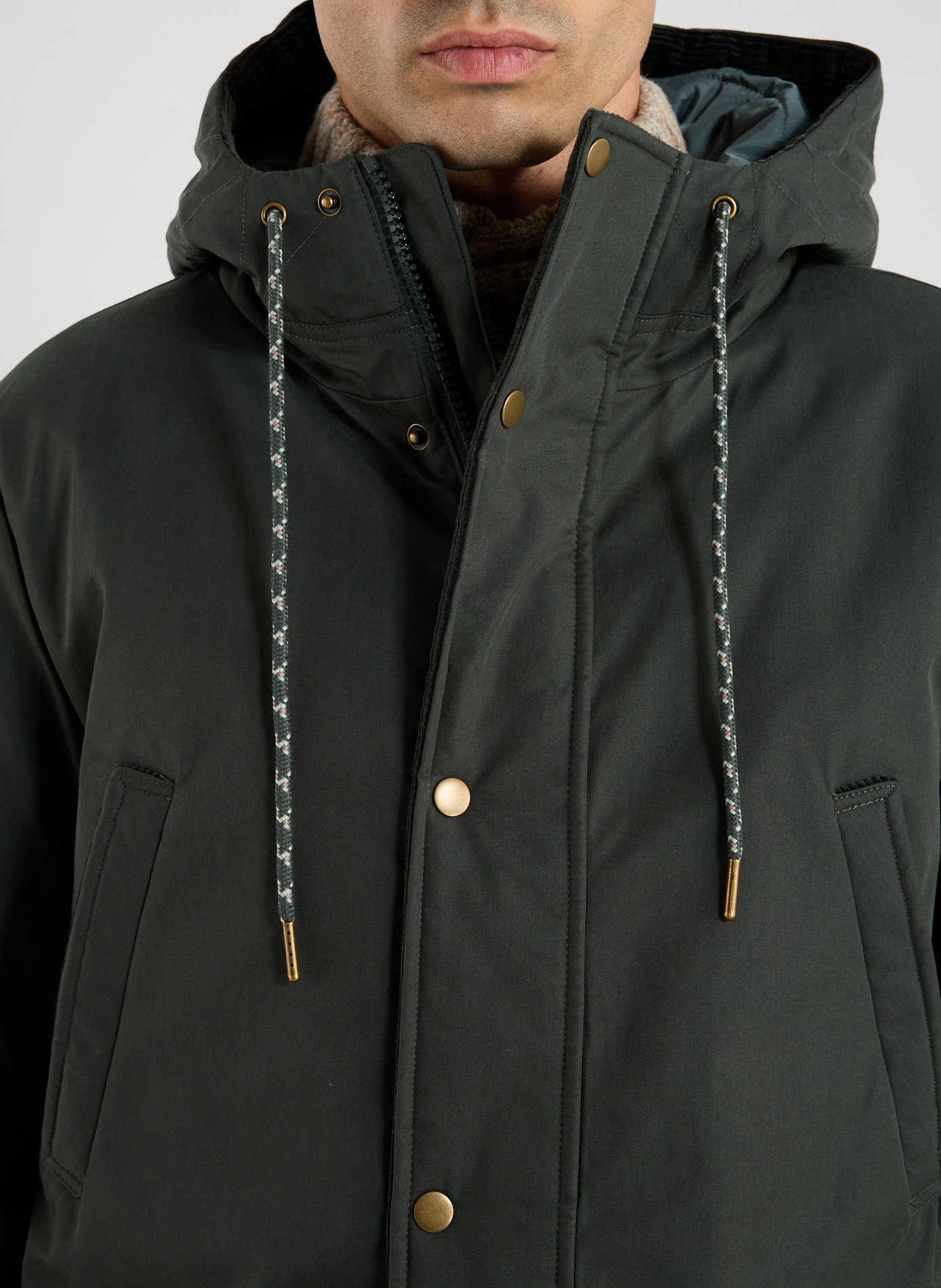 Hooded cotton-blend jacket  FAGUO Green