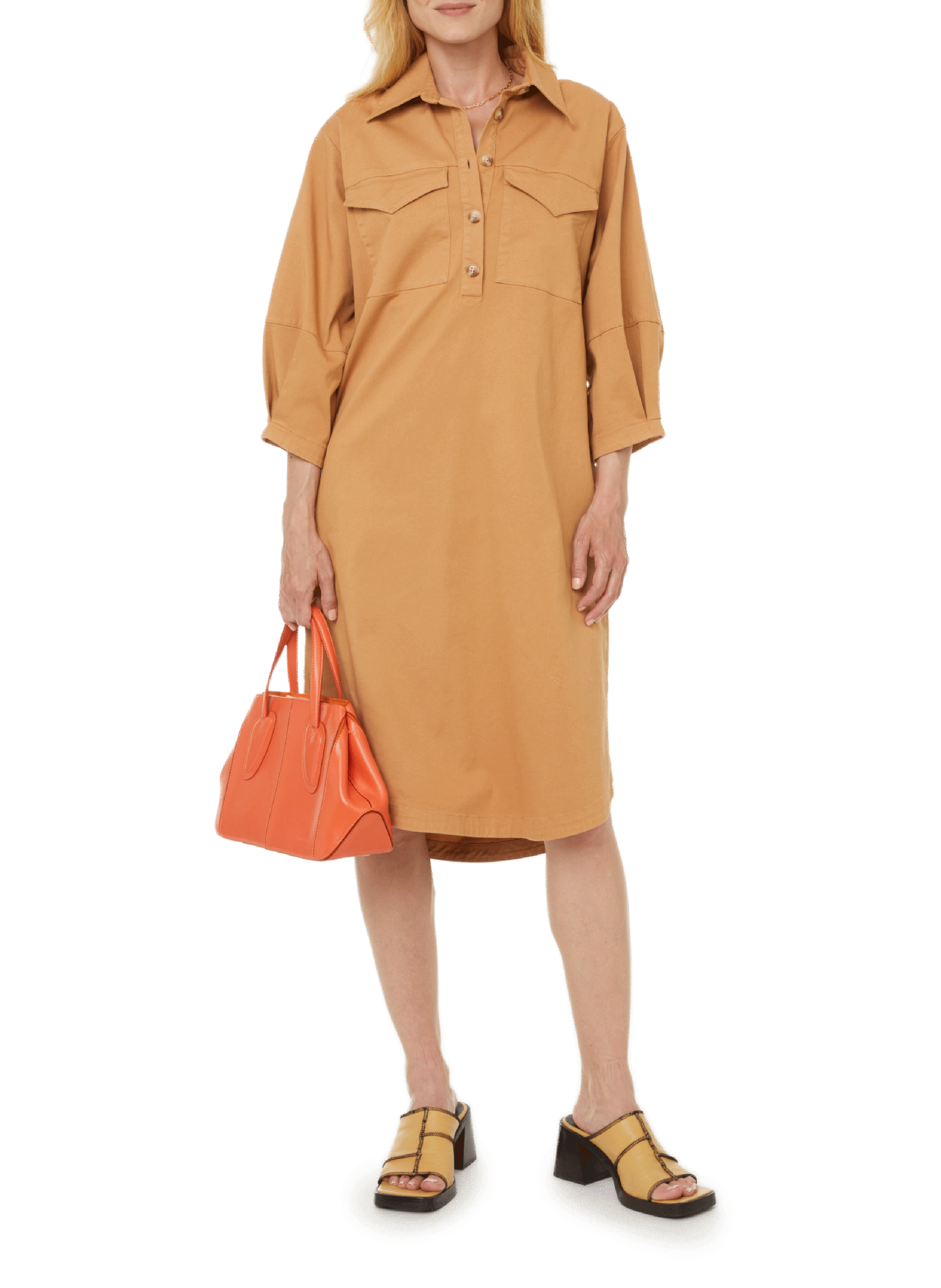 SAISON 1865 Robe safari en coton Marron