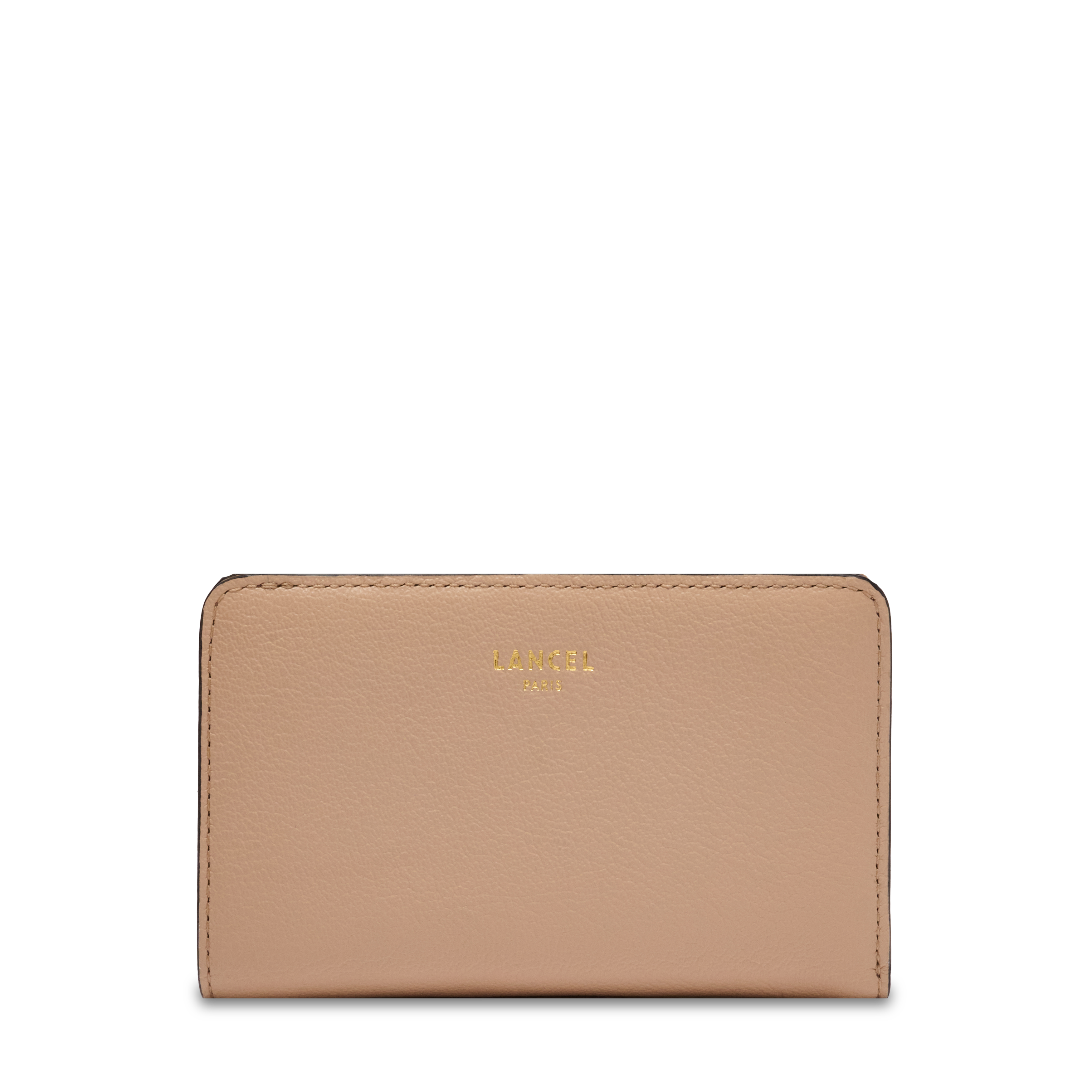 Portefeuille rectangulaire zippé bcbg de lancel en cuir LANCEL Beige