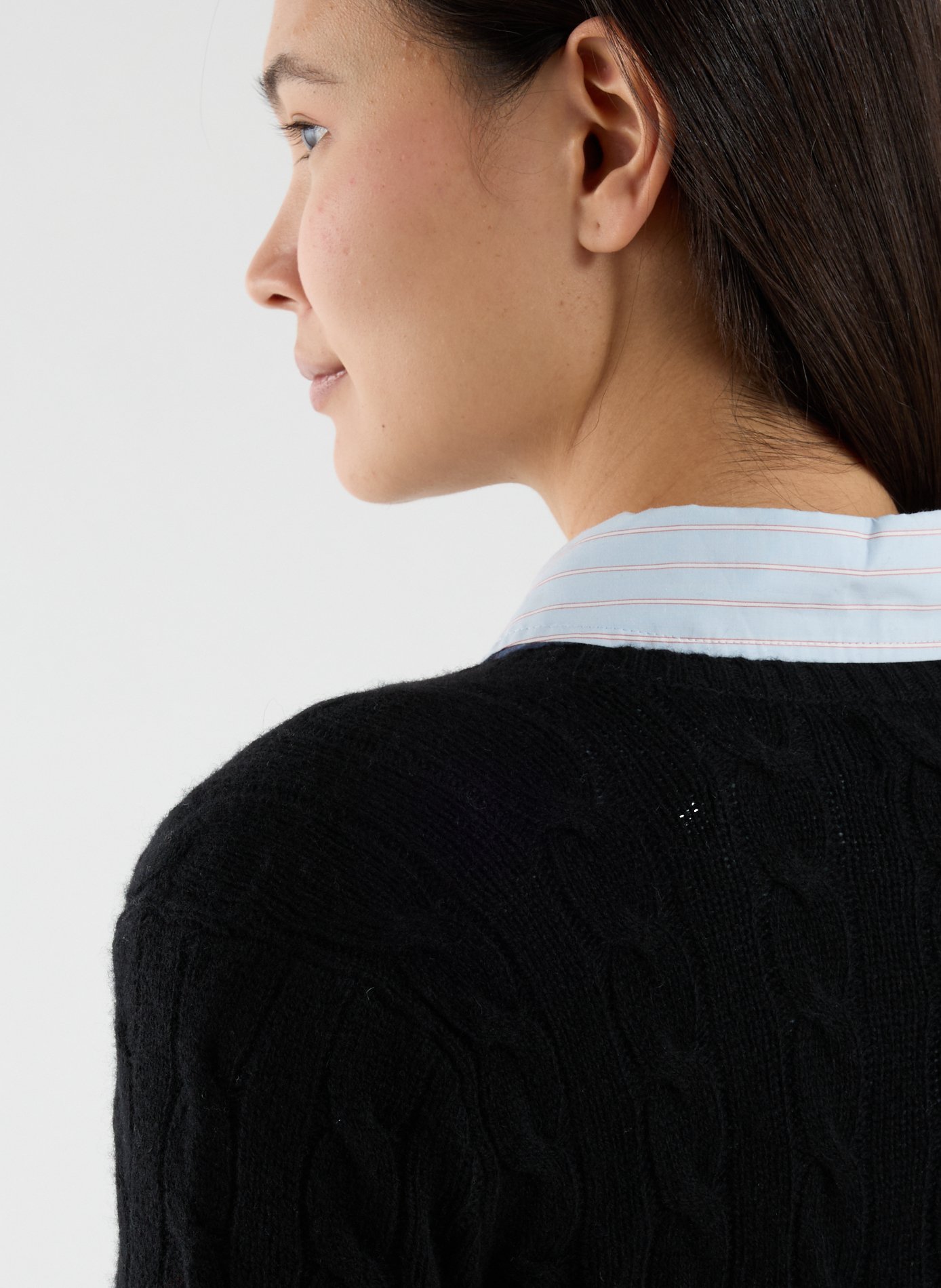 Pull col V en laine et cachemire POLO RALPH LAUREN Noir