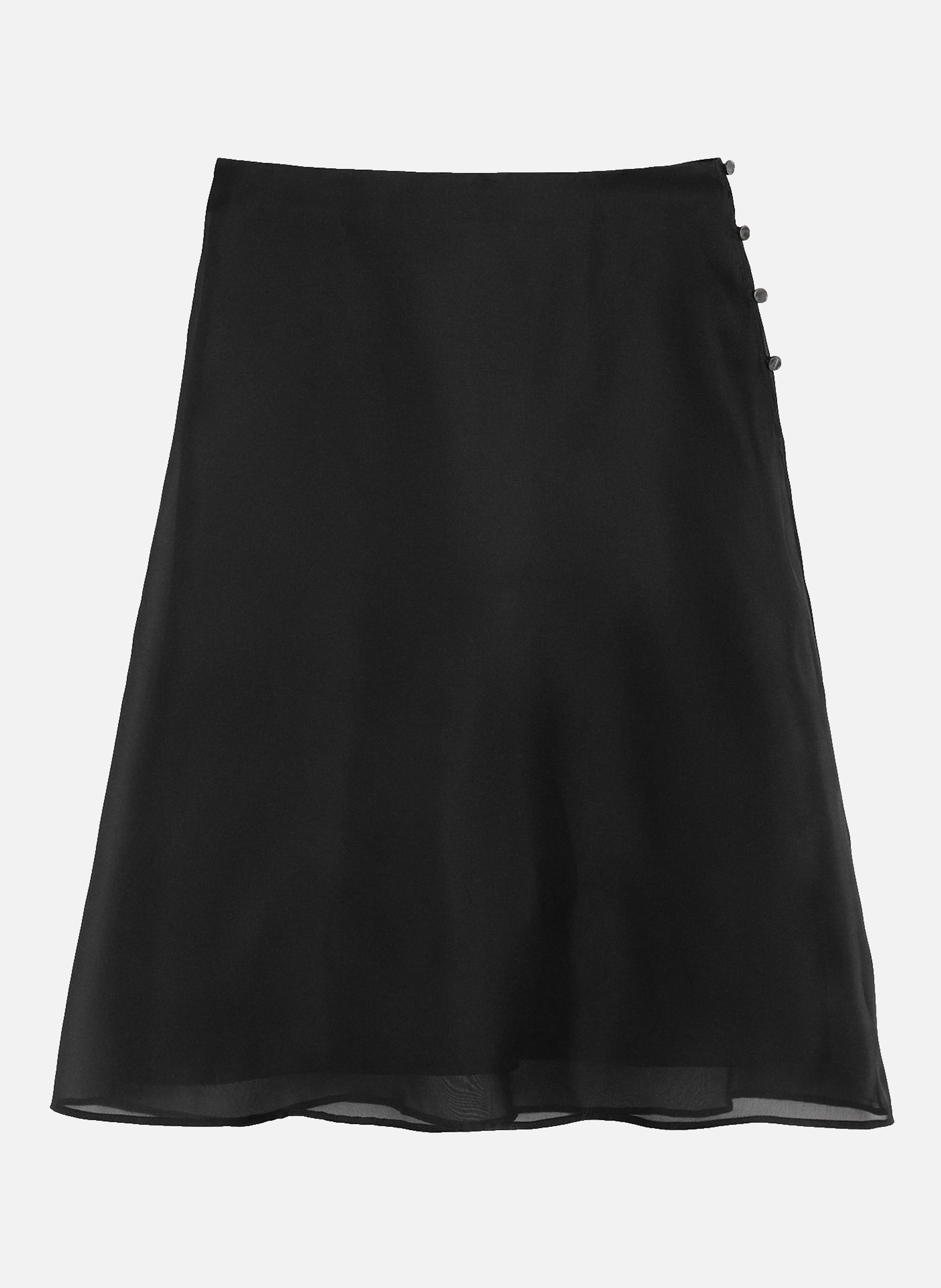Jupe midi trapèze en soie AMI PARIS Noir