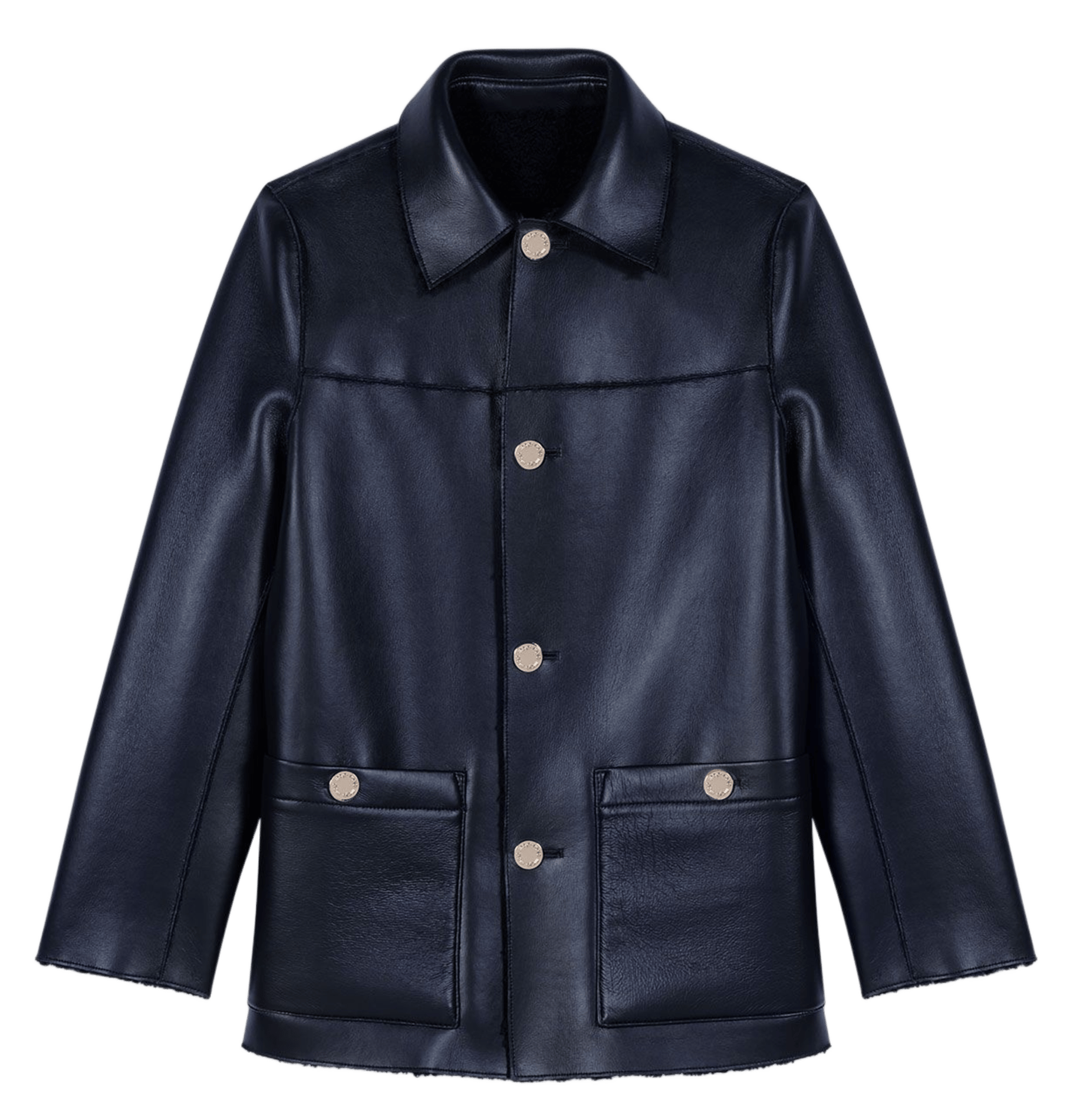Veste col classique effet cuir MAJE Bleu