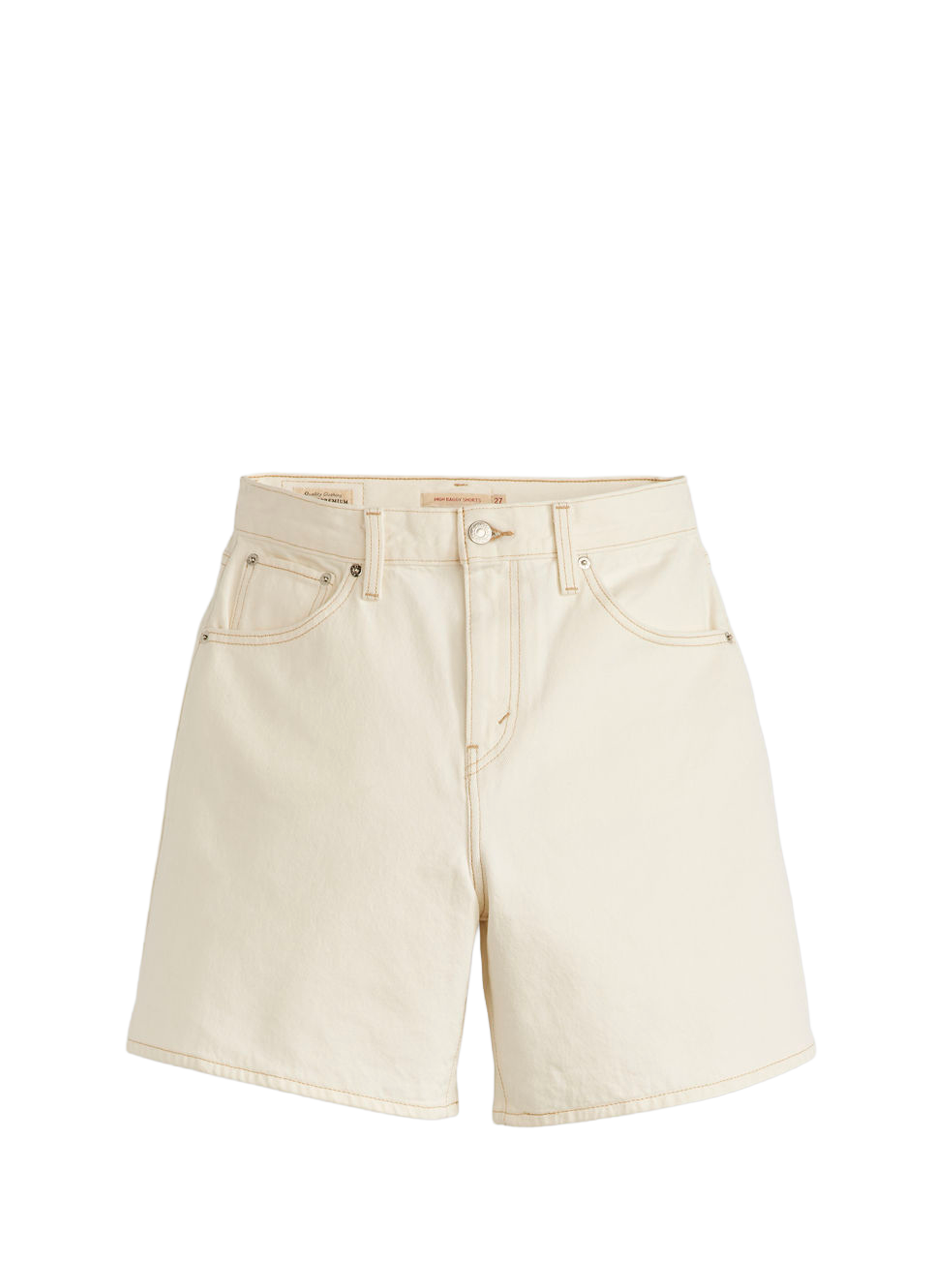 High-waisted baggy shorts in cotton LEVI'S White
