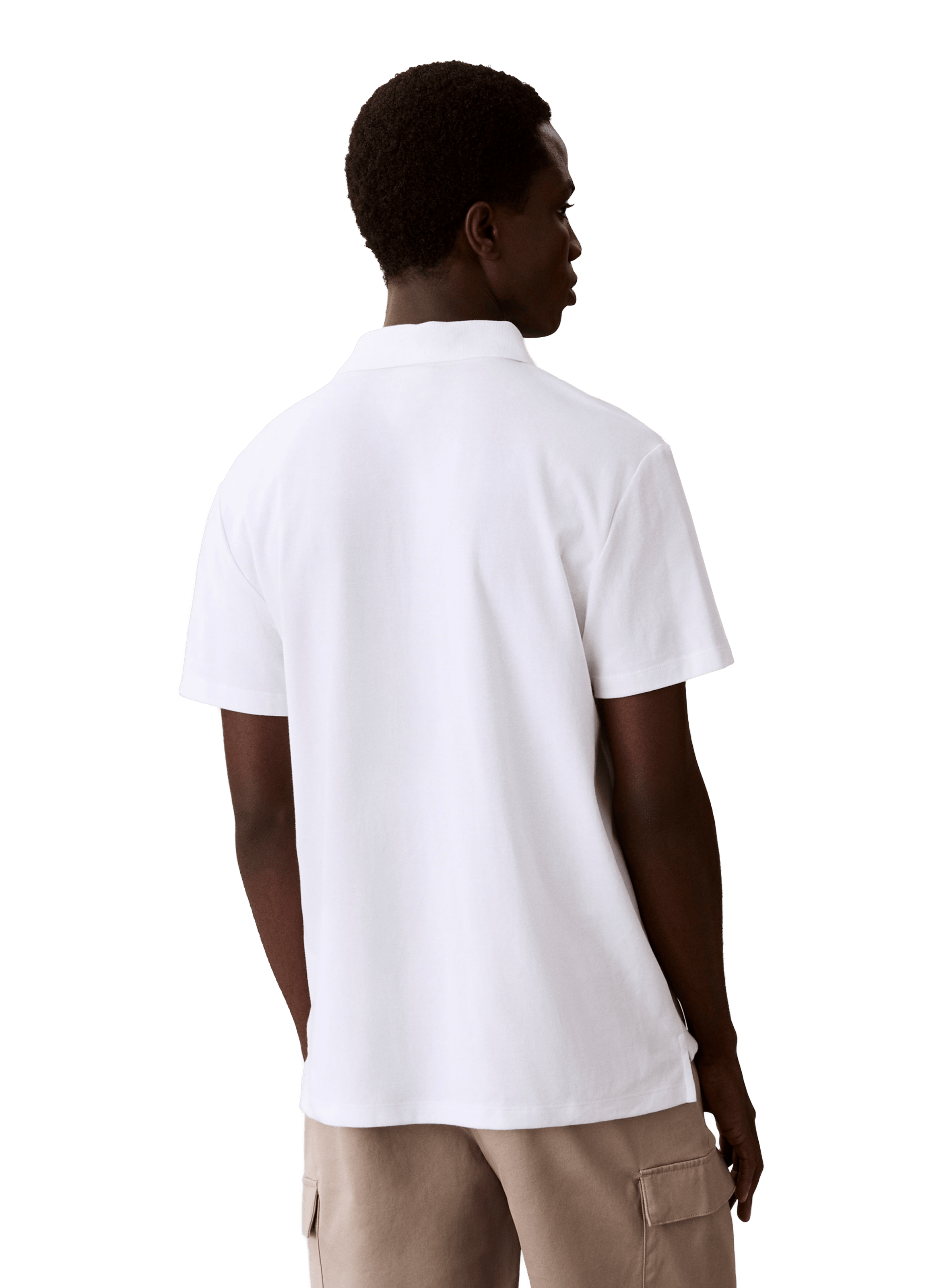 Straight polo in blended BCI cotton CALVIN KLEIN White
