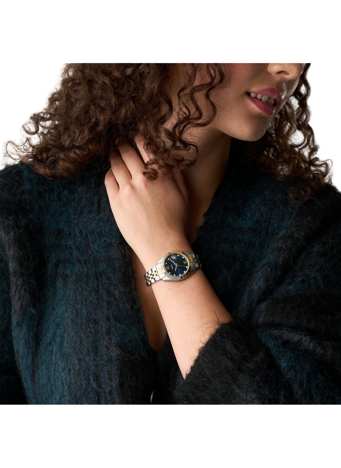 Montre quartz classique en acier inoxydable FOSSIL Bleu