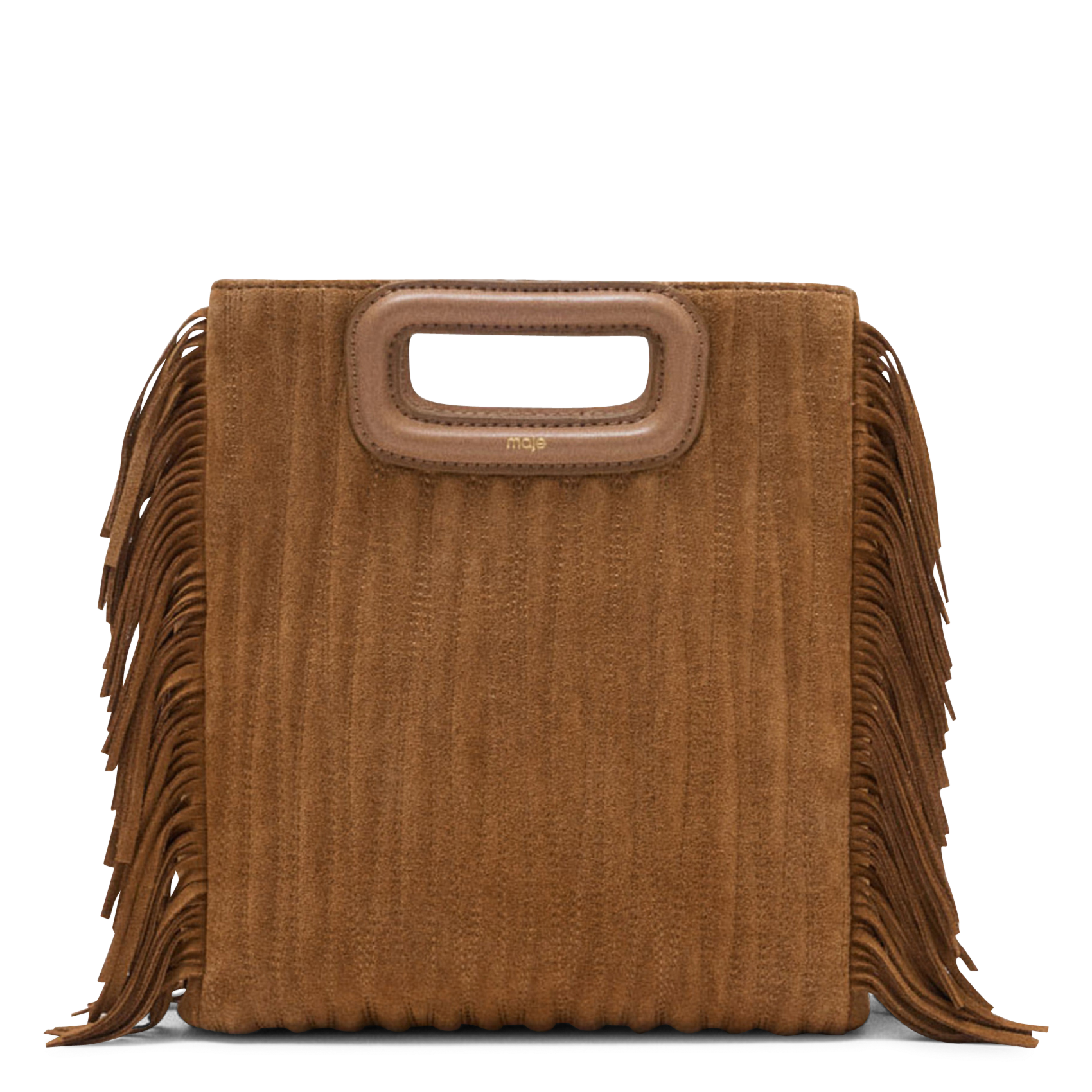 Sac bandoulière en cuir m MAJE Beige