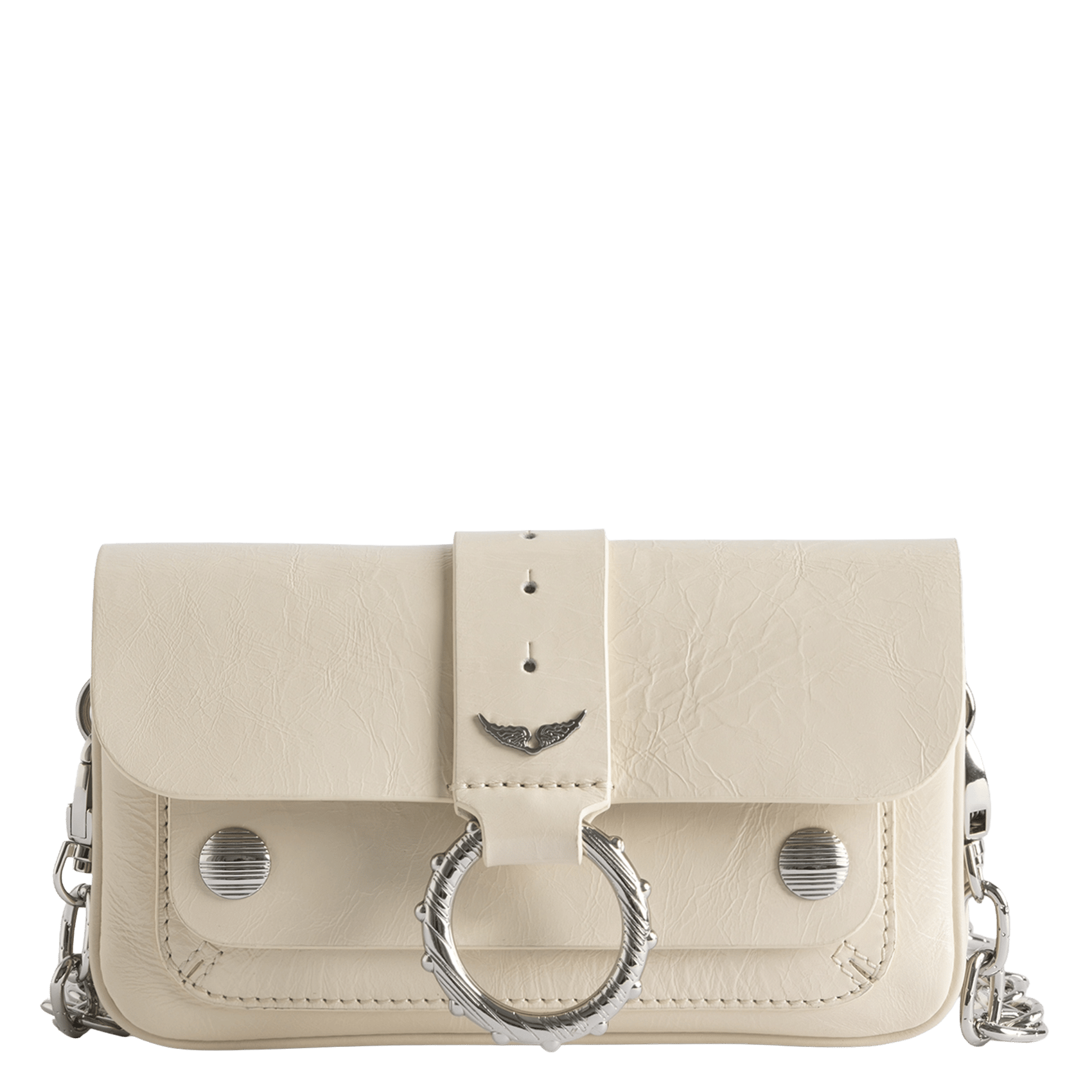 Mini sac en cuir effet vintage kate wallet ZADIG&VOLTAIRE Blanc