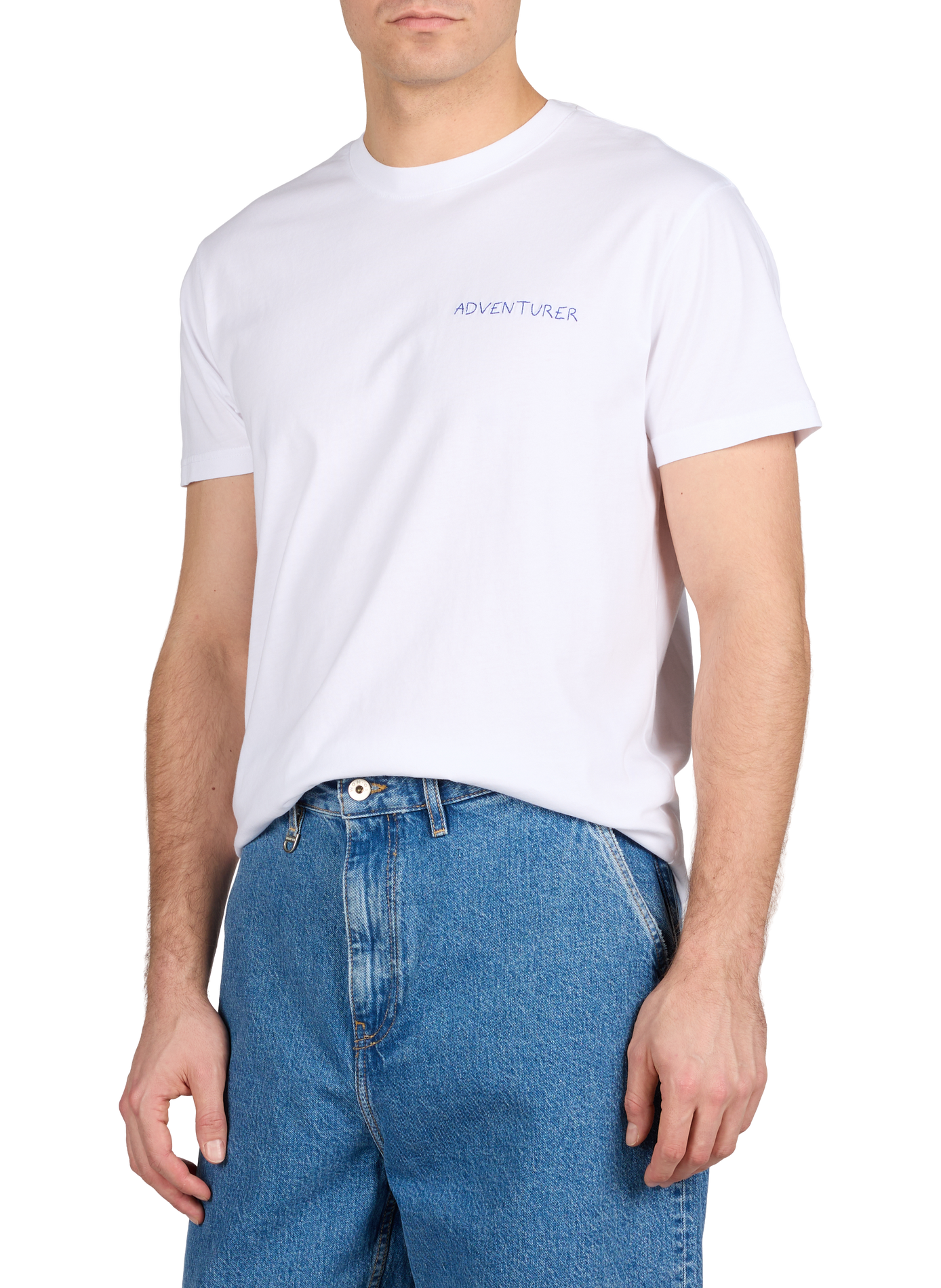 T-shirt brodé Adventurer en coton biologique MAISON LABICHE Blanc