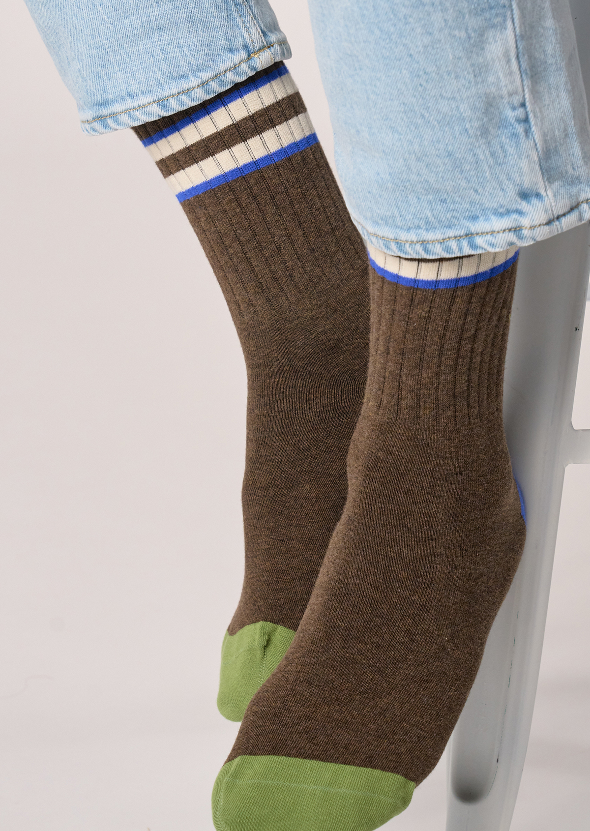 Chaussettes en coton peigné retro BILLYBELT Marron