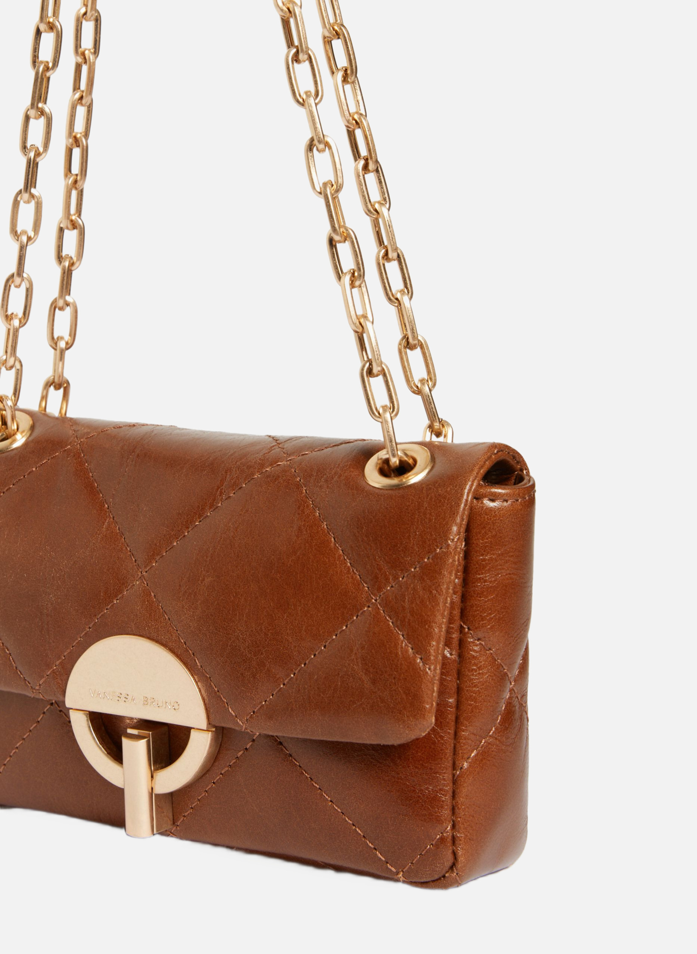 Petit sac moon en cuir VANESSA BRUNO Marron